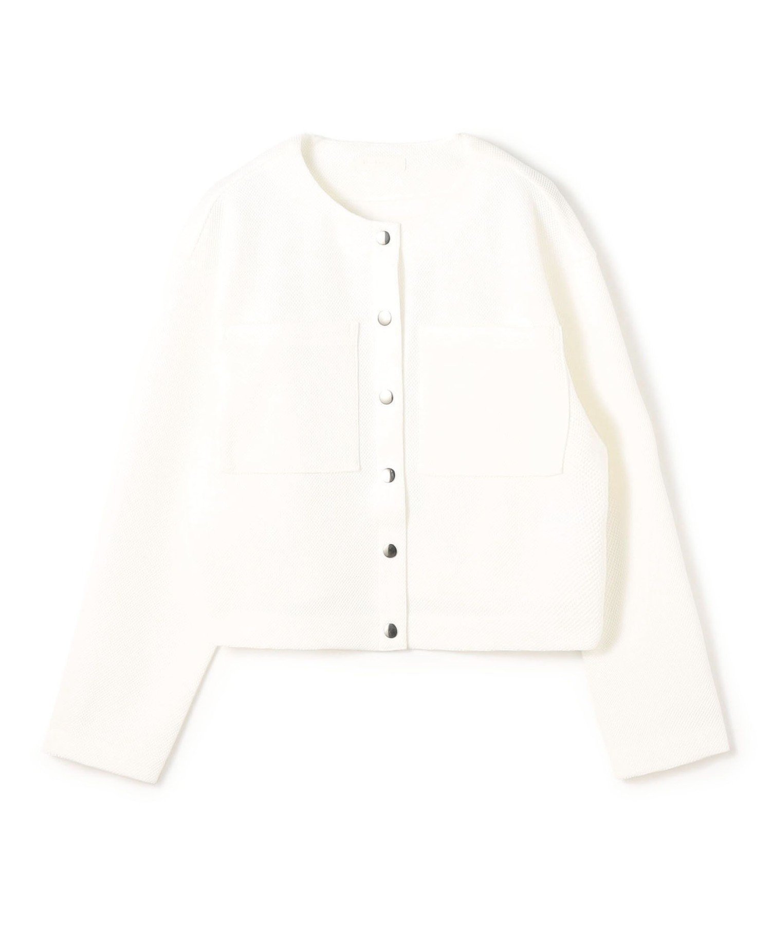 【トゥモローランド/TOMORROWLAND】のイギージャージー ショートカーディガン インテリア・キッズ・メンズ・レディースファッション・服の通販 founy(ファニー) 　ファッション　Fashion　レディースファッション　Fashion for Women　トップス・カットソー　Cut & Sew Tops　カーディガン・羽織り　Layered Style Cardigans　おすすめ　Recommended / Our Picks　カーディガン　Cardigan, Knitwear　コンパクト　Compact, Small Size　ショート　Short, Short Length　シルバー　Silver, Metallic Silver　シンプル　Simple, Minimal　ダブル　Double, Double-Breasted　バランス　Balance, Style Balance　ポケット　Pocket, Pocket Detail　11 ホワイト|ID: prp329100004834243 ipo3291000000035209898