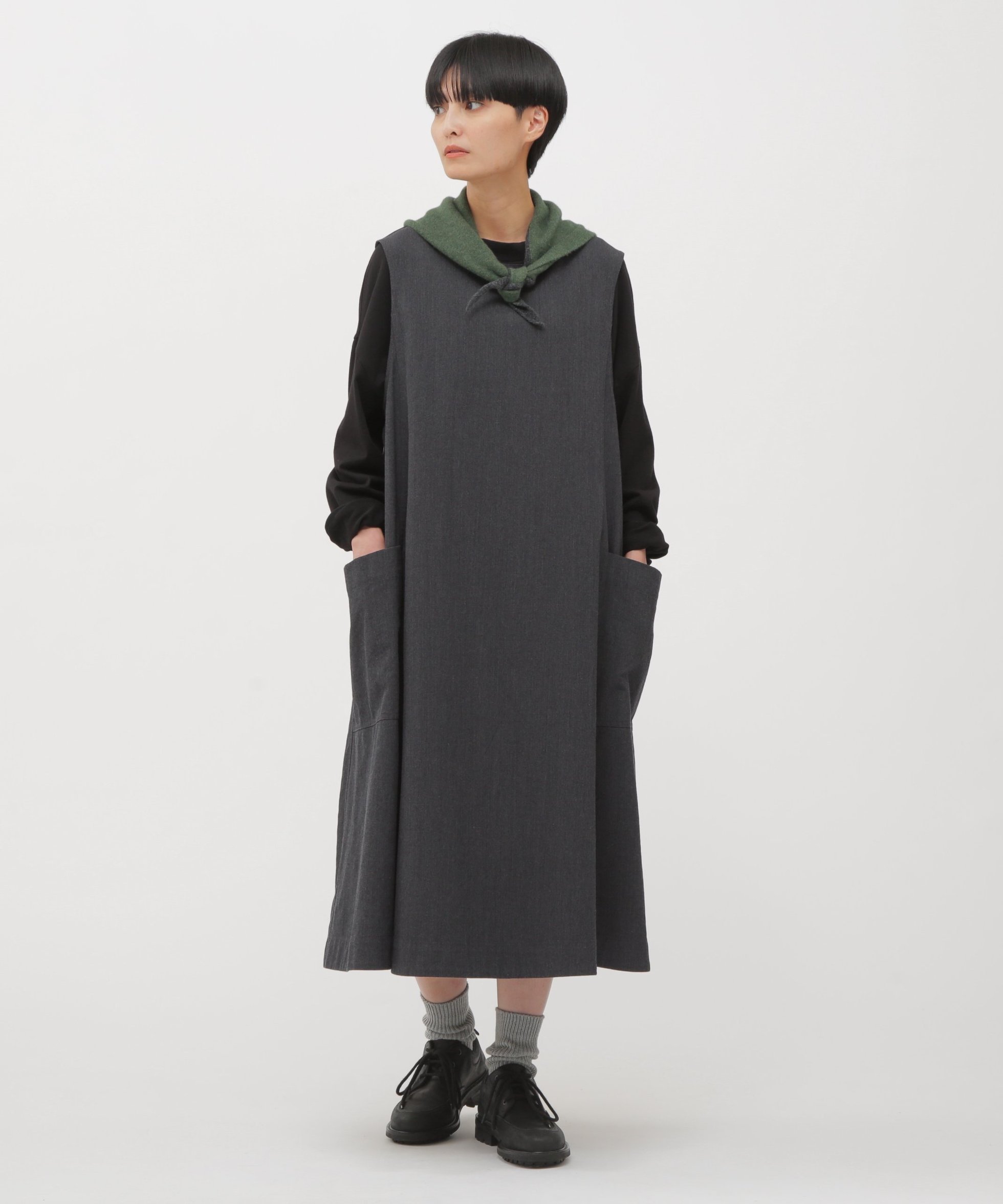 【マーガレットハウエル/MARGARET HOWELL】のWOOL COTTON TWILL DRESS 人気、トレンドファッション・服の通販 founy(ファニー) 　ファッション　Fashion　レディースファッション　Fashion for Women　ワンピース　Dresses　フォーマル・パーティードレス・結婚式用ドレス　Elegant & Casual Dresses　インナー　Innerwear　ツイル　Twist, Twisted Detail　ドレス　Dress, One-Piece　ノースリーブ　Sleeveless, No-Sleeve　ポケット　Pocket, Pocket Detail　 other-1|ID: prp329100004834265 ipo3291000000035210175