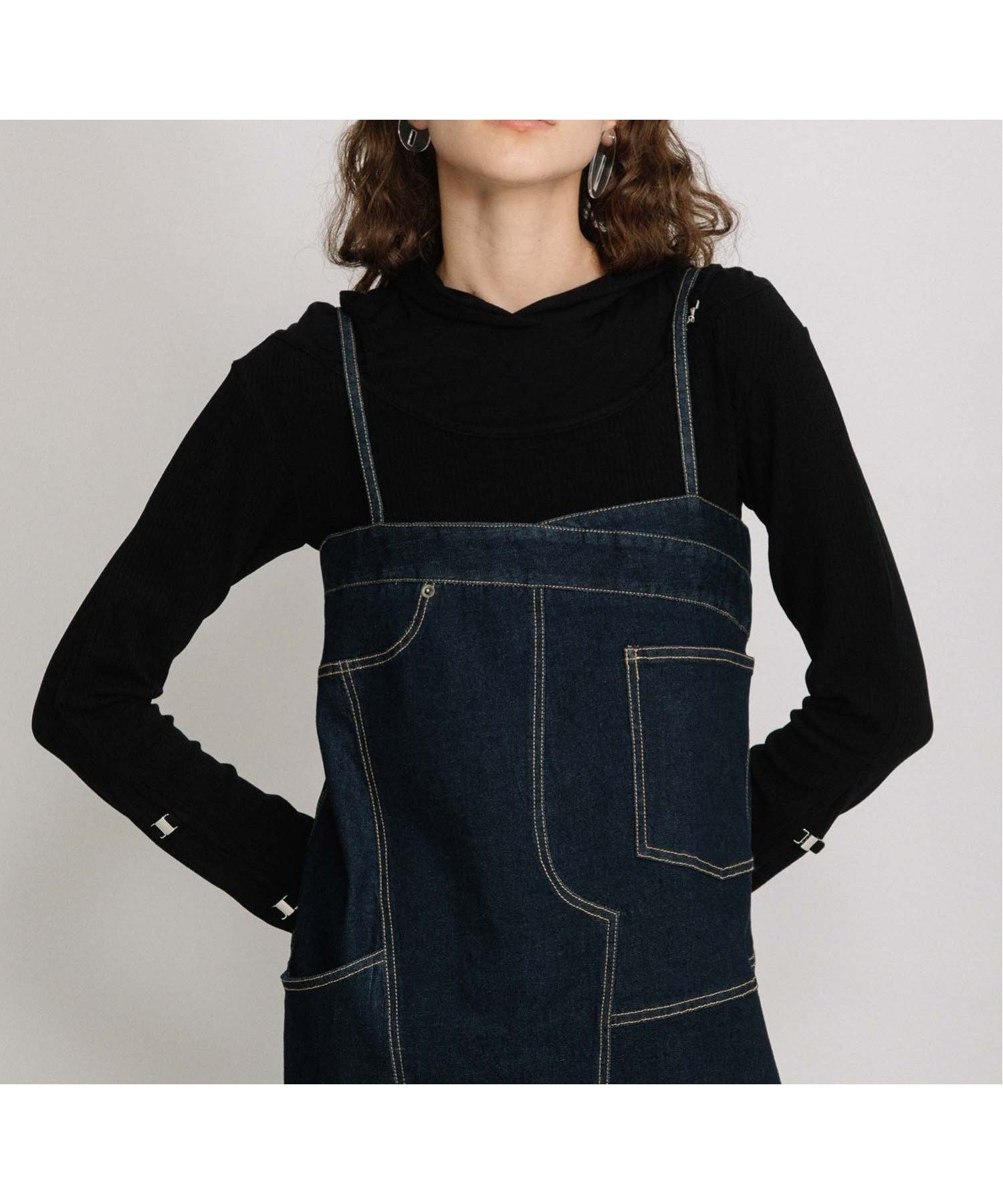 【アウラアイラ/AULA AILA】のHOODIE TOPS インテリア・キッズ・メンズ・レディースファッション・服の通販 founy(ファニー) 　ファッション　Fashion　レディースファッション　Fashion for Women　トップス・カットソー　Cut & Sew Tops　インナー　Innerwear　ストレッチ　Stretch, Stretchy Fabric　スリット　Slit, Slit Detail　メタル　Metal, Metal Parts　ワイドリブ　Wide Rib, Wide Ribbed Knit　BLACK|ID: prp329100004834288 ipo3291000000035210669