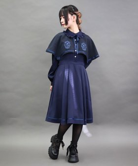 【アクシーズファム/axes femme】のフレーム刺繍ケープワンピース 人気、トレンドファッション・服の通販 founy(ファニー) ファッション Fashion レディースファッション Fashion for Women ワンピース Dresses おすすめ Recommended / Our Picks ストライプ Stripe, Striped Pattern フレーム Frame, Outline リボン Ribbon, Bow |ID:prp329100004834301
