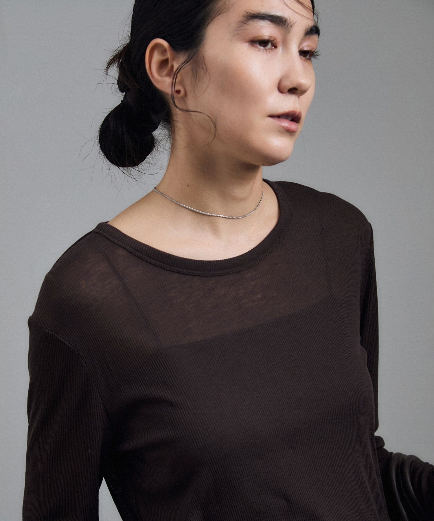 【サロン アダム エ ロペ/SALON adam et rope'】の【WEB限定】シアーウールロングスリーブブルオーバー インテリア・キッズ・メンズ・レディースファッション・服の通販 founy(ファニー) 　ファッション　Fashion　レディースファッション　Fashion for Women　インナー　Innerwear　カーディガン　Cardigan, Knitwear　シアー　Sheer, See-Through　スウェット / スエット　Sweatshirt, Sweatwear　ストレッチ　Stretch, Stretchy Fabric　スラックス　Slacks, Dress Pants　デニム　Denim, Jeans Material　長袖　Long Sleeve, Full Sleeve　フィット　Fit, Slim Fit　ボトム　Bottoms, Lower Wear　リブニット　Rib Knit, Ribbed Knit　ロング　Long, Long-Length　A/W・秋冬　Autumn/Winter　おすすめ　Recommended / Our Picks　エレガント 上品　Elegant　ブラウン(22)|ID: prp329100004834306 ipo3291000000035210998