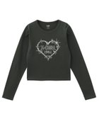 【エックスガール/X-girl】のBARBED WIRE HEART L/S BABY TEE 人気、トレンドファッション・服の通販 founy(ファニー) ファッション Fashion レディースファッション Fashion for Women グラフィック Graphic, Graphic Design コンパクト Compact, Small Size 今季 This Season, Current Season シルバー Silver, Metallic Silver デニム Denim, Jeans Material トレンド Trend, Trending Now 長袖 Long Sleeve, Full Sleeve プリント Print, Printed Pattern モノトーン Monotone, Black and White ラバー Rubber, Rubber Sole ロング Long, Long-Length thumbnail CHARCOAL|ID: prp329100004834310 ipo3291000000035211080