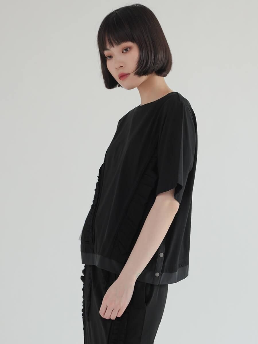 【ラシュッド/LASUD】のフリルデザインカットソー 人気、トレンドファッション・服の通販 founy(ファニー) ファッション Fashion レディースファッション Fashion for Women トップス・カットソー Cut & Sew Tops カットソー・ベーシックTシャツ Cut-and-Sewn Tops / Stretch Tees & Basics カットソー Cut and Sewn Top タイトスカート Pencil Skirt, Tight Skirt フリル Frill, Ruffle ボトム Bottoms, Lower Wear ミックス Mix, Mixed Style ワイド Wide, Wide Fit other-1|ID: prp329100004834316 ipo3291000000035211158