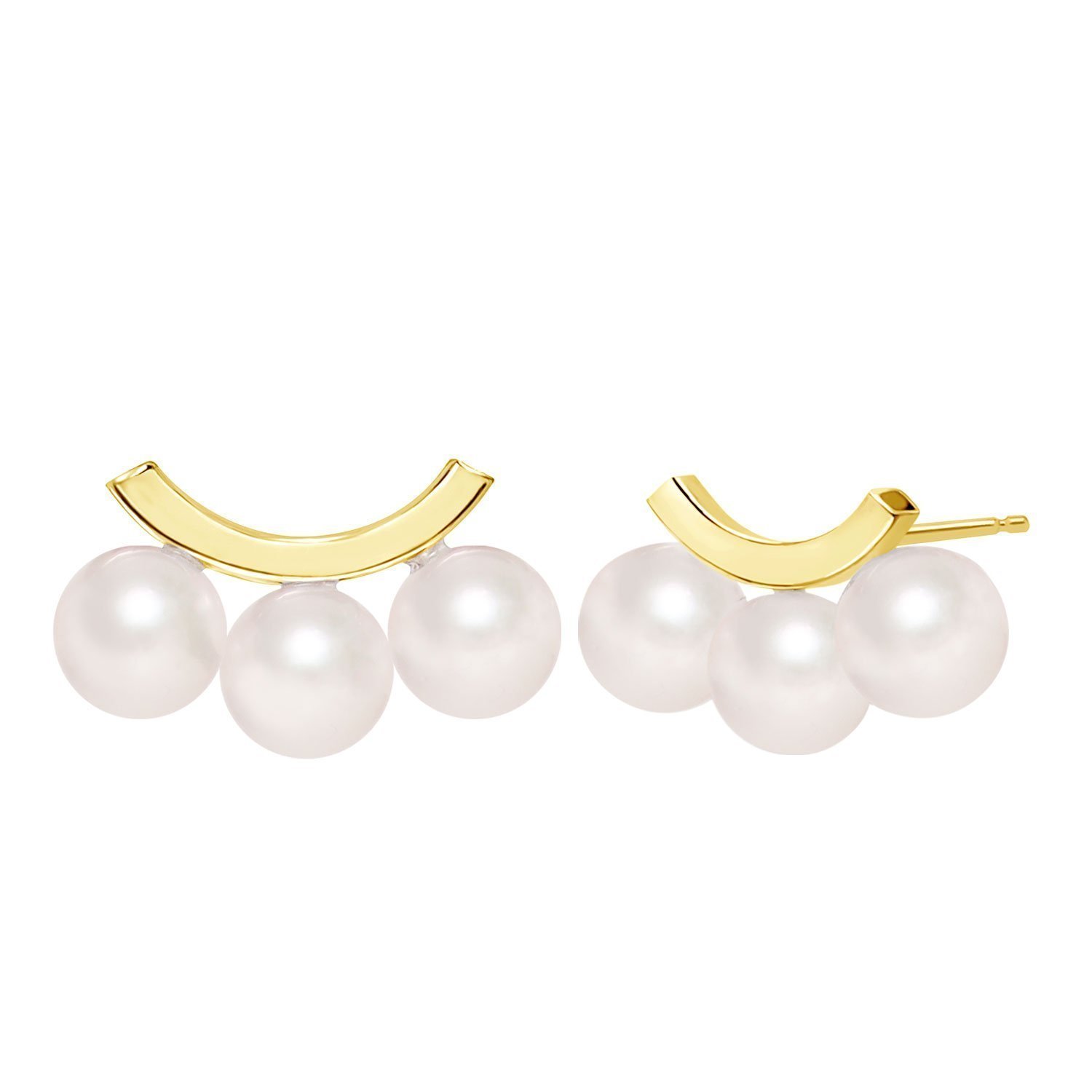 【ララクリスティー/LARA Christie】のピアス レディース あこや真珠 パール 5.0~6.0mm 6珠 PT900/K18 インテリア・キッズ・メンズ・レディースファッション・服の通販 founy(ファニー) 　ファッション　Fashion　レディースファッション　Fashion for Women　コレクション　Collection, Seasonal Line　シンプル　Simple, Minimal　ジュエリー　Jewelry, Accessories　ネックレス　Necklace, Pendant Necklace　パール　Pearl, Pearl Accent　フォルム　Silhouette, Form　フォーマル　Formal, Dressy　モダン　Modern, Contemporary　エレガント 上品　Elegant　ゴールド|ID: prp329100004834776 ipo3291000000035214170