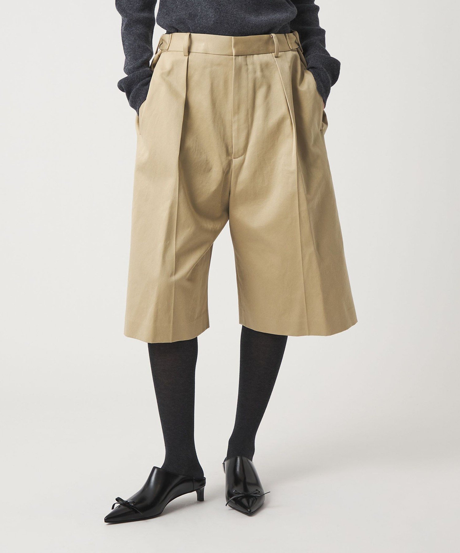 【ビューティ&ユース ユナイテッドアローズ/BEAUTY&YOUTH / UNITED ARROWS】の6(ROKU) コットン チノ ショートパンツ 2 インテリア・キッズ・メンズ・レディースファッション・服の通販 founy(ファニー) 　ファッション　Fashion　レディースファッション　Fashion for Women　パンツ　Pants & Trousers　ショートパンツ・ハーフパンツ　High-Waisted & Relaxed Shorts　コンパクト　Compact, Small Size　ショート　Short, Short Length　ソックス　Socks, Hosiery　タイツ　Tights, Legwear　バランス　Balance, Style Balance　BEIGE|ID: prp329100004834840 ipo3291000000035214870