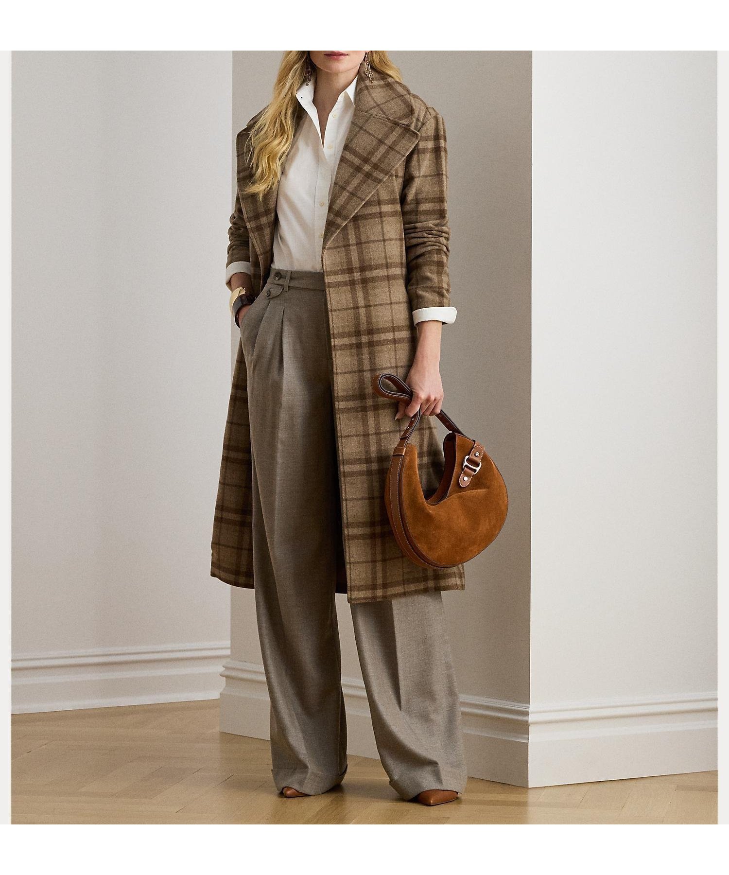 【ラルフローレン/RALPH LAUREN】のプリーテッド ウール ヘリンボーン ワイドレッグ パンツ 人気、トレンドファッション・服の通販 founy(ファニー) 　ファッション　Fashion　レディースファッション　Fashion for Women　パンツ　Pants & Trousers　くるぶし　Ankle-Length　コイン　Coin, Coin Design　チェック　Check, Plaid, Tartan　ツイル　Twist, Twisted Detail　テクスチャー　Texture, Textured Fabric　ハイライズ　High Rise, High Waist　フロント　Front, Front Design　プリーツ　Pleats, Pleated　ポケット　Pocket, Pocket Detail　 other-1|ID: prp329100004834844 ipo3291000000035214900