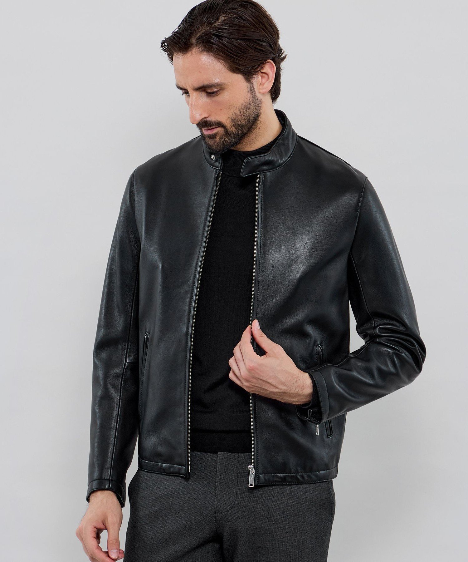 【マッキントッシュ ロンドン/MACKINTOSH LONDON / MEN】の【Weather proofed Leather】レザーシングルライダースジャケット インテリア・キッズ・メンズ・レディースファッション・服の通販 founy(ファニー) 　ファッション　Fashion　メンズファッション　Fashion for Men　2025年　2025　2025-2026秋冬・A/W　Autumn/Winter 2025–26 AW25–26　エレガント 上品　Elegant　コレクション　Collection, Seasonal Line　シンプル　Simple, Minimal　ジャケット　Jacket, Outerwear　スタンド　Stand Collar, Upright Stand　スリム　Slim, Slim Fit　パターン　Pattern, Design Print　フロント　Front, Front Design　ベーシック　Basic, Essential　リュクス　Luxury, Elegant, High-End, Chic　ロンドン　London Style, British Inspired　人気　Popular, Best Seller　冬　Winter / This Winter　定番　Standard, Basic Item　秋　Autumn　A/W・秋冬　Autumn/Winter　ブラック|ID: prp329100004834849 ipo3291000000035214948