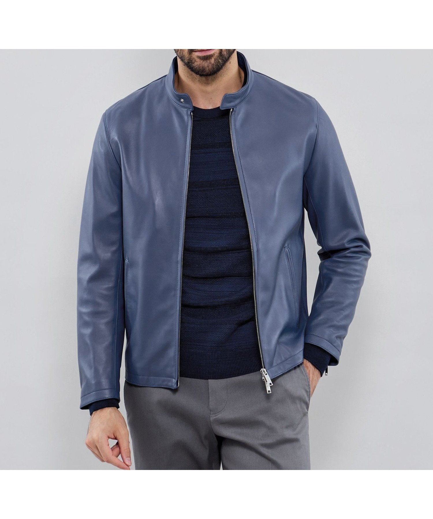 【マッキントッシュ ロンドン/MACKINTOSH LONDON / MEN】の【Weather proofed Leather】レザーシングルライダースジャケット インテリア・キッズ・メンズ・レディースファッション・服の通販 founy(ファニー) 　ファッション　Fashion　メンズファッション　Fashion for Men　2025年　2025　2025-2026秋冬・A/W　Autumn/Winter 2025–26 AW25–26　エレガント 上品　Elegant　コレクション　Collection, Seasonal Line　シンプル　Simple, Minimal　ジャケット　Jacket, Outerwear　スタンド　Stand Collar, Upright Stand　スリム　Slim, Slim Fit　パターン　Pattern, Design Print　フロント　Front, Front Design　ベーシック　Basic, Essential　リュクス　Luxury, Elegant, High-End, Chic　ロンドン　London Style, British Inspired　人気　Popular, Best Seller　冬　Winter / This Winter　定番　Standard, Basic Item　秋　Autumn　A/W・秋冬　Autumn/Winter　ブルー|ID: prp329100004834849 ipo3291000000035214949