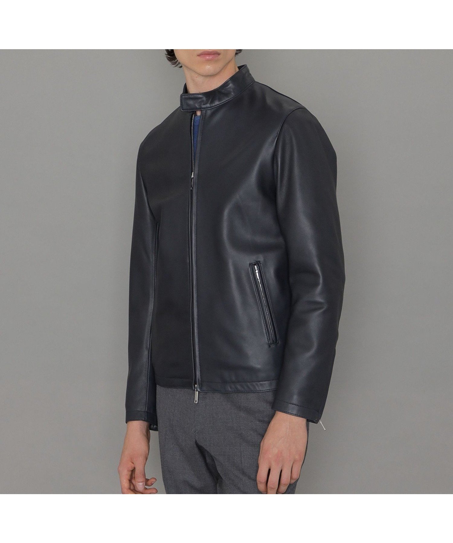 【マッキントッシュ ロンドン/MACKINTOSH LONDON / MEN】の【Weather proofed Leather】レザーシングルライダースジャケット インテリア・キッズ・メンズ・レディースファッション・服の通販 founy(ファニー) 　ファッション　Fashion　メンズファッション　Fashion for Men　2025年　2025　2025-2026秋冬・A/W　Autumn/Winter 2025–26 AW25–26　エレガント 上品　Elegant　コレクション　Collection, Seasonal Line　シンプル　Simple, Minimal　ジャケット　Jacket, Outerwear　スタンド　Stand Collar, Upright Stand　スリム　Slim, Slim Fit　パターン　Pattern, Design Print　フロント　Front, Front Design　ベーシック　Basic, Essential　リュクス　Luxury, Elegant, High-End, Chic　ロンドン　London Style, British Inspired　人気　Popular, Best Seller　冬　Winter / This Winter　定番　Standard, Basic Item　秋　Autumn　A/W・秋冬　Autumn/Winter　ネイビー|ID: prp329100004834849 ipo3291000000035214950