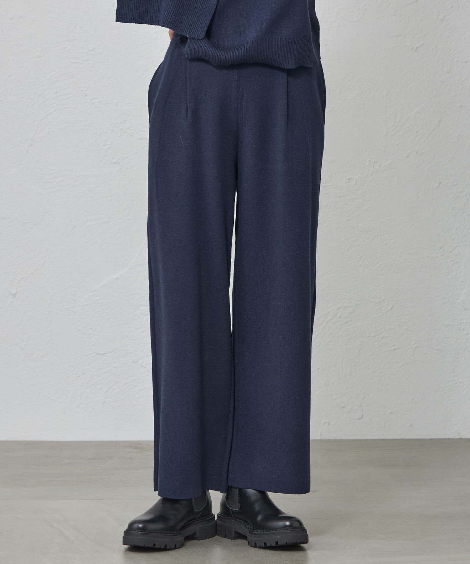 【キャスト/CAST】の【セットアップ対応】ニットタックパンツ インテリア・キッズ・メンズ・レディースファッション・服の通販 founy(ファニー) 　ファッション　Fashion　レディースファッション　Fashion for Women　セットアップ　Matching Sets　レディースパンツ・ボトムス　Pants & Trousers / Bottoms　おすすめ　Recommended / Our Picks　ストレッチ　Stretch, Stretchy Fabric　セットアップ　Set-Up, Coordinated Outfit　ベーシック　Basic, Essential　エレガント 上品　Elegant　冬　Winter / This Winter　秋　Autumn　A/W・秋冬　Autumn/Winter　ネイビー|ID: prp329100004834855 ipo3291000000035214997