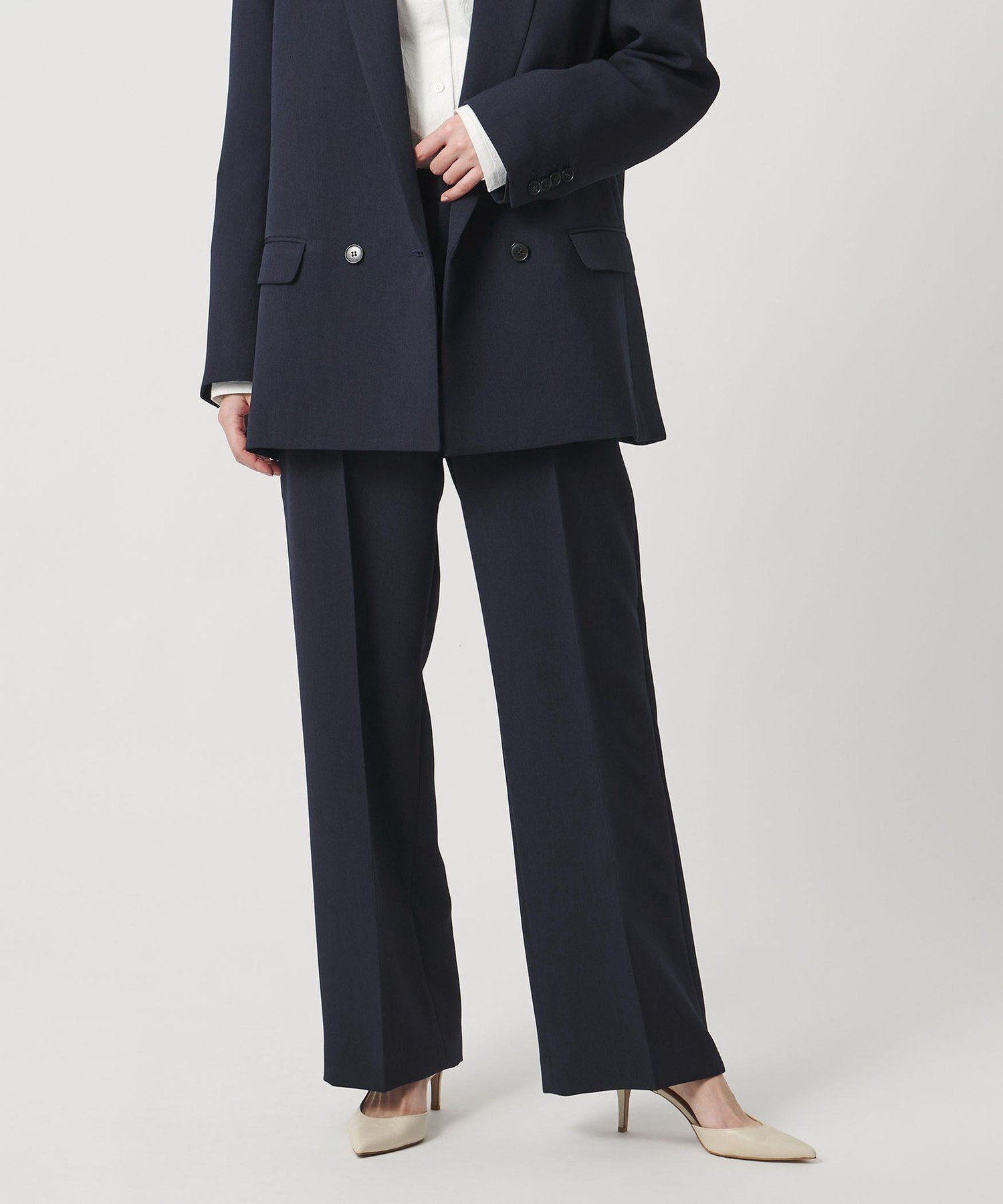 【ユナイテッドアローズ/UNITED ARROWS】のMARW UNITED ARROWS ストレート パンツ インテリア・キッズ・メンズ・レディースファッション・服の通販 founy(ファニー) 　ファッション　Fashion　レディースファッション　Fashion for Women　パンツ　Pants & Trousers　シンプル　Simple, Minimal　ジャケット　Jacket, Outerwear　ストレート　Straight, Straight Cut　セットアップ　Set-Up, Coordinated Outfit　タイトスカート　Pencil Skirt, Tight Skirt　定番　Standard, Basic Item　ノースリーブ　Sleeveless, No-Sleeve　人気　Popular, Best Seller　プリーツ　Pleats, Pleated　ポケット　Pocket, Pocket Detail　ビジネス 仕事 通勤　Business / Work / Commuting　NAVY|ID: prp329100004834871 ipo3291000000035215076