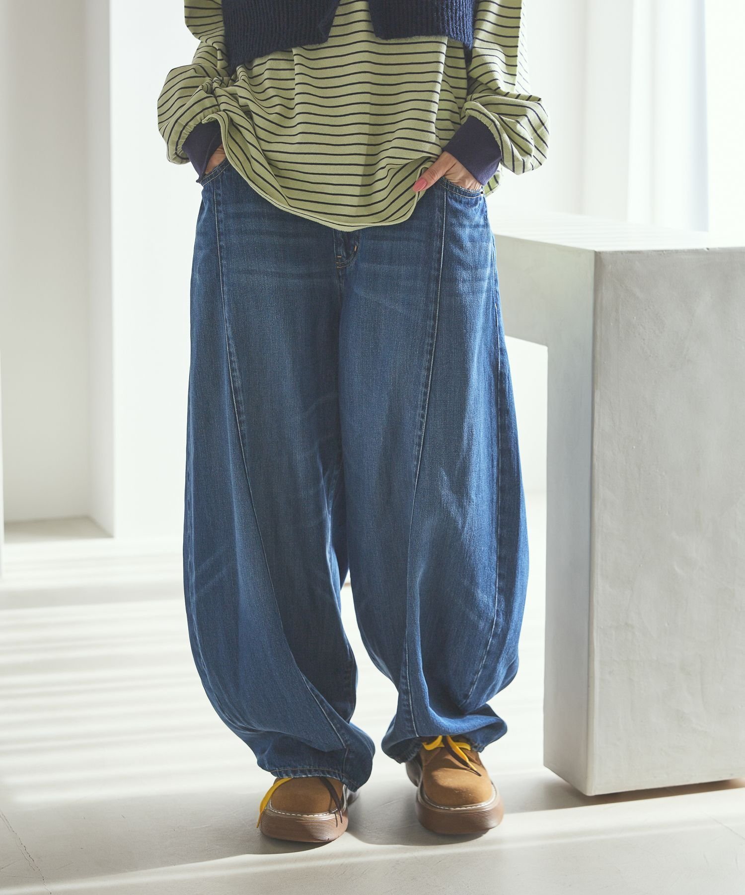 【ニコアンド/niko and】のNKJ 2026SS 3Dドロップデニムパンツ インテリア・キッズ・メンズ・レディースファッション・服の通販 founy(ファニー) 　ファッション　Fashion　レディースファッション　Fashion for Women　パンツ　Pants & Trousers　デニムパンツ・ジーンズ・美脚デニム　Denim Jeans & Pants　春　Spring　コレクション　Collection, Seasonal Line　今季　This Season, Current Season　デニム　Denim, Jeans Material　バランス　Balance, Style Balance　ベスト　Vest, Waistcoat　ポケット　Pocket, Pocket Detail　ワイド　Wide, Wide Fit　ワーク　Workwear, Utility Style　おすすめ　Recommended / Our Picks　2026年　2026　インディゴ|ID: prp329100004834875 ipo3291000000035215100