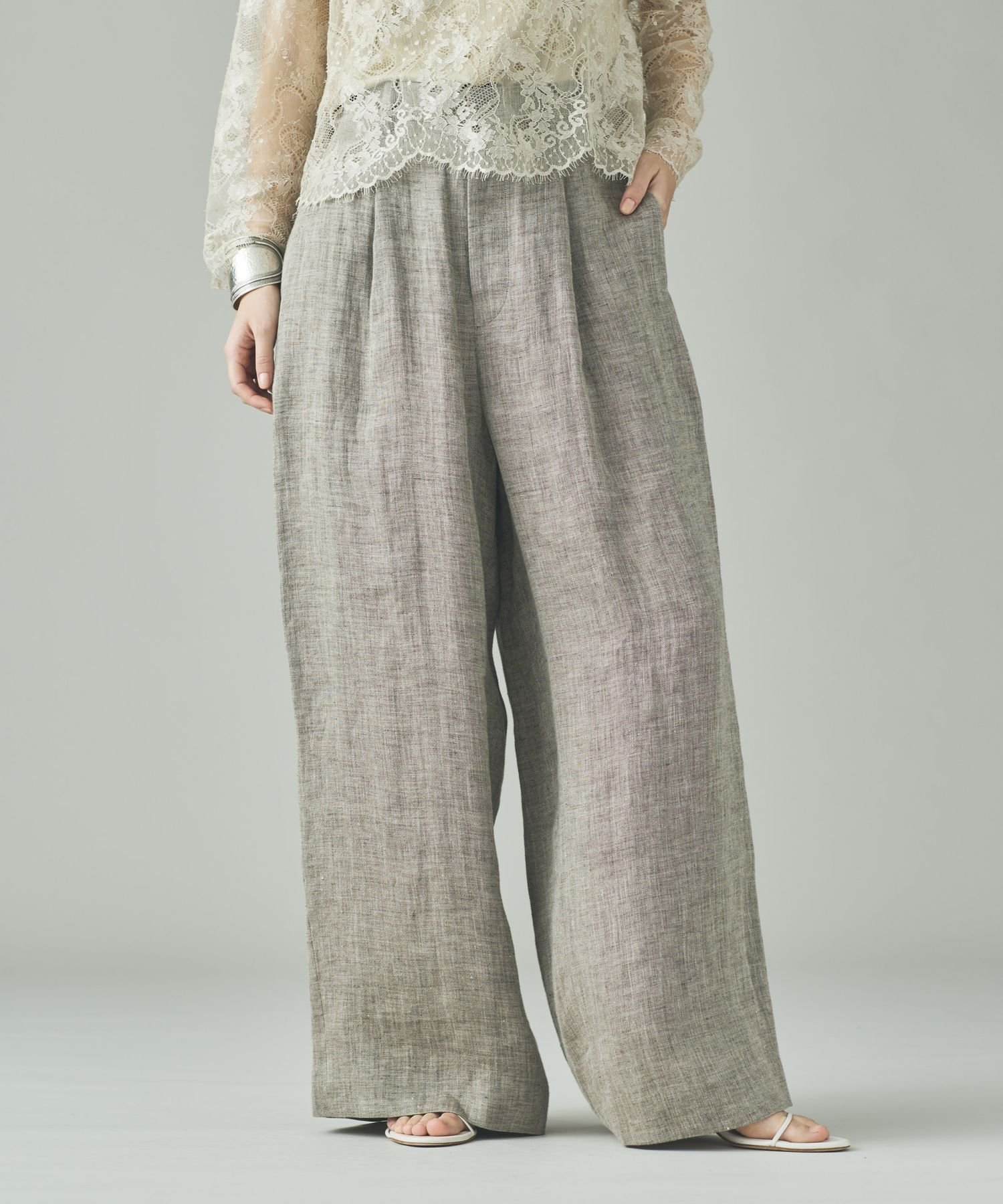 【カレンソロジー/Curensology】のC.S.G ダブルリネンパンツ 人気、トレンドファッション・服の通販 founy(ファニー) 　ファッション　Fashion　レディースファッション　Fashion for Women　パンツ　Pants & Trousers　イタリア　Italy　エレガント 上品　Elegant　タンブラー　Tumbler, Travel Mug　定番　Standard, Basic Item　リネン　Linen, Linen Fabric　リラックス　Relax, Relaxed Fit　ロング　Long, Long-Length　ワイド　Wide, Wide Fit　 other-1|ID: prp329100004834889 ipo3291000000035215220