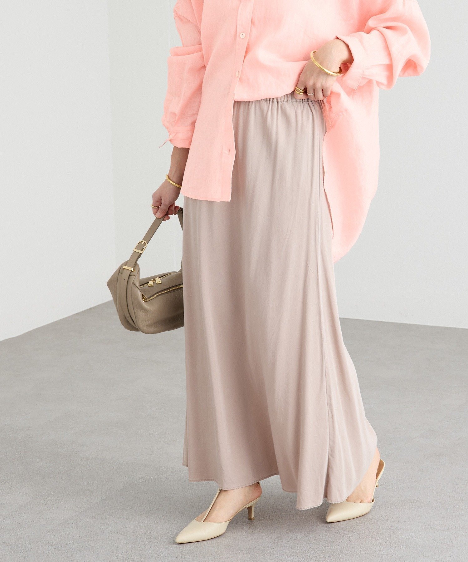 【リヴドロワ/RIVE DROITE】の【セットアップ可】ガーメントダイバイヤススカート インテリア・キッズ・メンズ・レディースファッション・服の通販 founy(ファニー) 　ファッション　Fashion　レディースファッション　Fashion for Women　セットアップ　Matching Sets　スカート・ミニ/ミディ/マキシ　Skirts / Mini, Midi & Maxi Skirts　シンプル　Simple, Minimal　セットアップ　Set-Up, Coordinated Outfit　フレア　Flare, Flared　ポケット　Pocket, Pocket Detail　リラックス　Relax, Relaxed Fit　ロング　Long, Long-Length　再入荷　Restock / Back in Stock　おすすめ　Recommended / Our Picks　ライトグレー|ID: prp329100004834890 ipo3291000000035215247