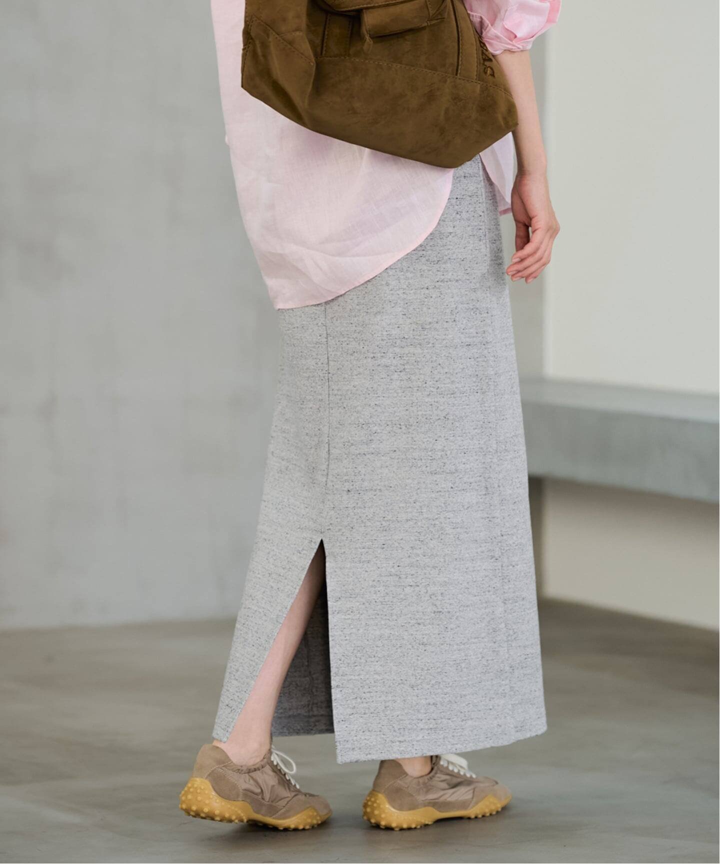 【フレームワーク/FRAMeWORK】の≪手洗い可 / ≫コットンリブスカート インテリア・キッズ・メンズ・レディースファッション・服の通販 founy(ファニー) 　ファッション　Fashion　レディースファッション　Fashion for Women　スカート　Skirts　シューズ　Shoes, Footwear　ストレート　Straight, Straight Cut　スニーカー　Sneakers, Trainers　フラット　Flat, Flat Shoes　グレーA|ID: prp329100004834896 ipo3291000000035215322