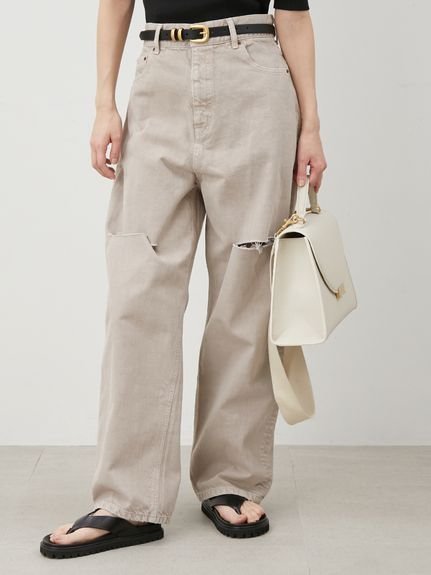 【ミラオーウェン/Mila Owen】の【WEB限定00サイズ】ワイドテーパードカットアウトデニムパンツ インテリア・キッズ・メンズ・レディースファッション・服の通販 founy(ファニー) 　雑誌掲載アイテム　Magazine Picks & Fashion Features　ファッション雑誌　Fashion Magazines　ヴェリィ　VERY　ジゼル　GISELe　ファッション　Fashion　レディースファッション　Fashion for Women　パンツ　Pants & Trousers　デニムパンツ・ジーンズ・美脚デニム　Denim Jeans & Pants　9月号　September Issue　7月号　July Issue　スタイリッシュ　Stylish, Fashionable　スマート　Smart, Elegant　スリット　Slit, Slit Detail　雑誌　Magazine, Fashion Magazine　テーパード　Tapered, Tapered Pants　デニム　Denim, Jeans Material　トレンド　Trend, Trending Now　8月号　August Issue, Aug. Edition　ブリーチ　Bleach, Washed Finish　ワイド　Wide, Wide Fit　日本製　Made In Japan　エレガント 上品　Elegant　BEG[037]|ID: prp329100004834919 ipo3291000000035215642