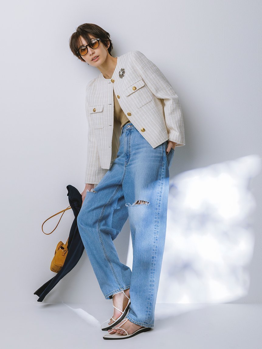 【ミラオーウェン/Mila Owen】の【WEB限定00サイズ】ワイドテーパードカットアウトデニムパンツ インテリア・キッズ・メンズ・レディースファッション・服の通販 founy(ファニー) 　雑誌掲載アイテム　Magazine Picks & Fashion Features　ファッション雑誌　Fashion Magazines　ヴェリィ　VERY　ジゼル　GISELe　ファッション　Fashion　レディースファッション　Fashion for Women　パンツ　Pants & Trousers　デニムパンツ・ジーンズ・美脚デニム　Denim Jeans & Pants　9月号　September Issue　7月号　July Issue　スタイリッシュ　Stylish, Fashionable　スマート　Smart, Elegant　スリット　Slit, Slit Detail　雑誌　Magazine, Fashion Magazine　テーパード　Tapered, Tapered Pants　デニム　Denim, Jeans Material　トレンド　Trend, Trending Now　8月号　August Issue, Aug. Edition　ブリーチ　Bleach, Washed Finish　ワイド　Wide, Wide Fit　日本製　Made In Japan　エレガント 上品　Elegant　LBLU[081]|ID: prp329100004834919 ipo3291000000035215643