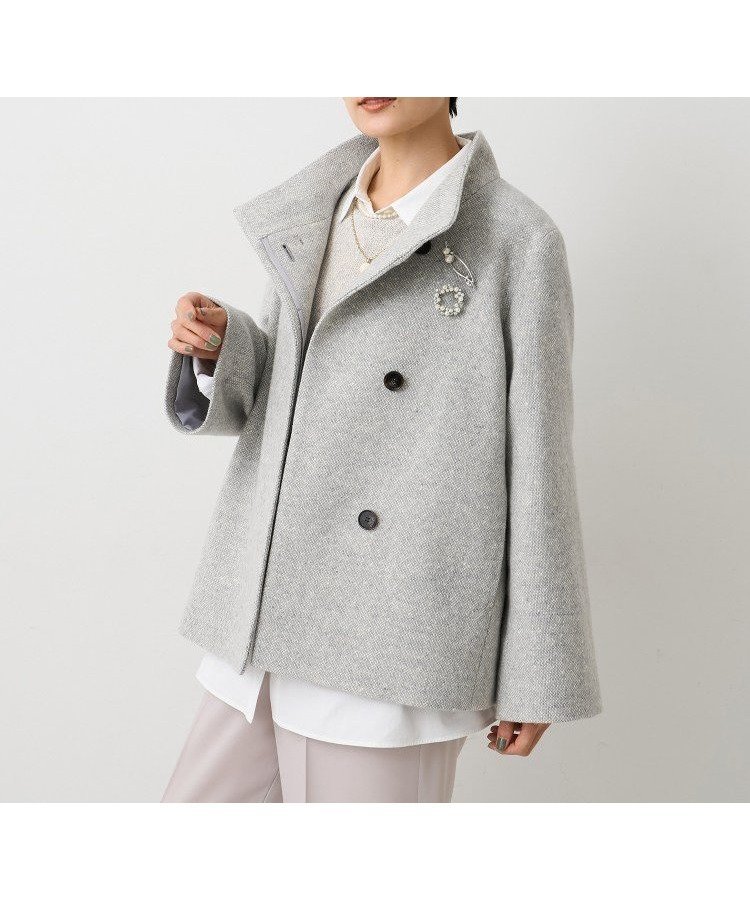 【アンタイトル/UNTITLED】の【スタンドカラー/オンオフ使える】クラシカルツイードコート インテリア・キッズ・メンズ・レディースファッション・服の通販 founy(ファニー) 　ファッション　Fashion　レディースファッション　Fashion for Women　アウター　Coat / Outerwear Collection　コート・ロングコート・ピーコート　Long Coats, Peacoats & More　エレガント 上品　Elegant　クラシカル　Classical, Vintage-Inspired　クラシック　Classic, Timeless Style　シンプル　Simple, Minimal　スタンド　Stand Collar, Upright Stand　スマート　Smart, Elegant　ツイード　Twill, Twill Weave　ネップ　Nepp, Slub Yarn　ポケット　Pocket, Pocket Detail　ライトグレー|ID: prp329100004834969 ipo3291000000035216205