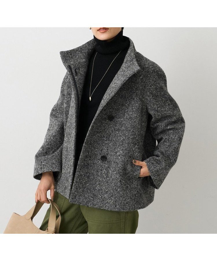 【アンタイトル/UNTITLED】の【スタンドカラー/オンオフ使える】クラシカルツイードコート インテリア・キッズ・メンズ・レディースファッション・服の通販 founy(ファニー) 　ファッション　Fashion　レディースファッション　Fashion for Women　アウター　Coat / Outerwear Collection　コート・ロングコート・ピーコート　Long Coats, Peacoats & More　エレガント 上品　Elegant　クラシカル　Classical, Vintage-Inspired　クラシック　Classic, Timeless Style　シンプル　Simple, Minimal　スタンド　Stand Collar, Upright Stand　スマート　Smart, Elegant　ツイード　Twill, Twill Weave　ネップ　Nepp, Slub Yarn　ポケット　Pocket, Pocket Detail　ブラック|ID: prp329100004834969 ipo3291000000035216206