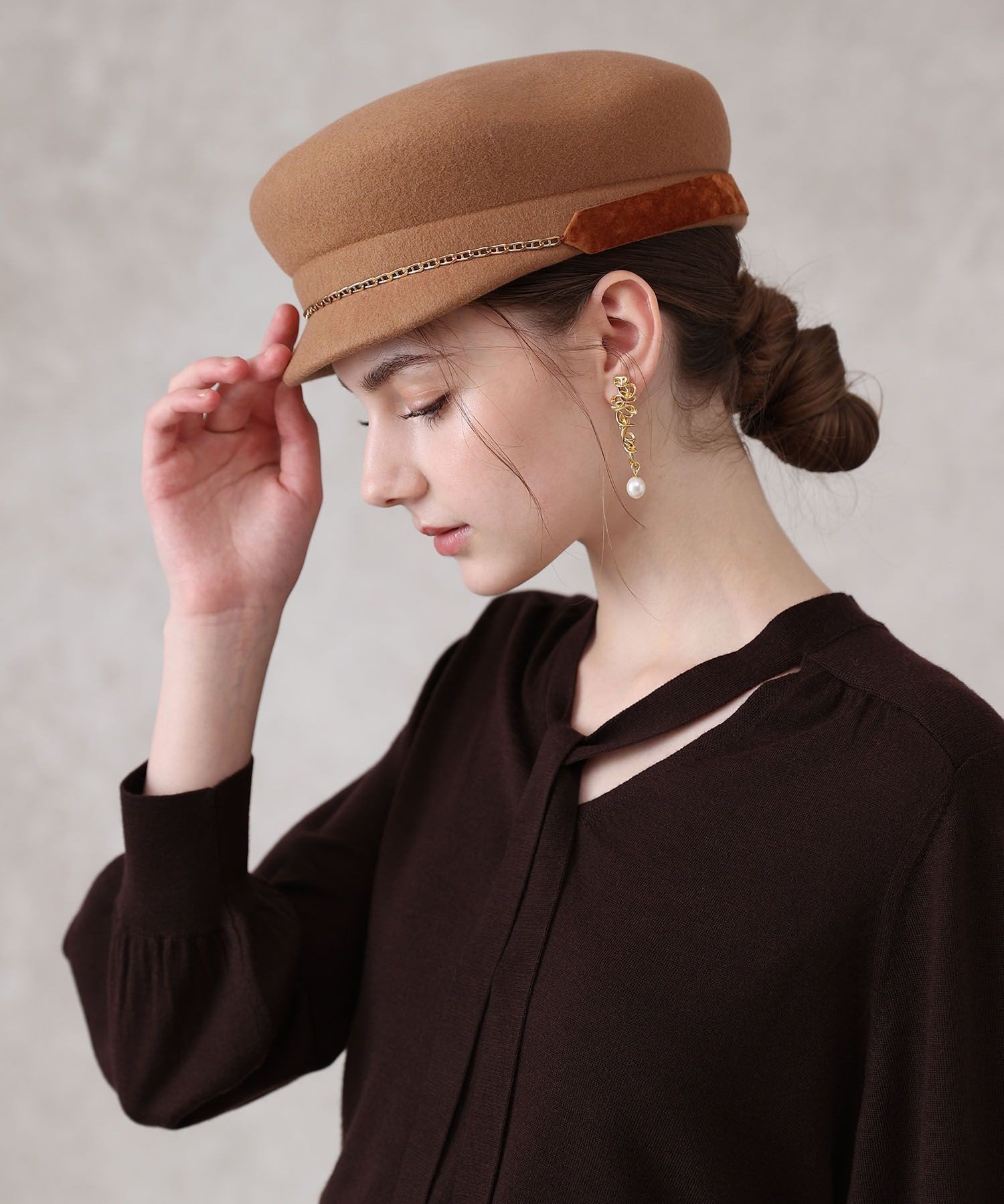 【アナイ/ANAYI】のセーラーキャップ インテリア・キッズ・メンズ・レディースファッション・服の通販 founy(ファニー) 　ファッション　Fashion　レディースファッション　Fashion for Women　キャップ　Cap, Baseball Cap　クラシック　Classic, Timeless Style　スマート　Smart, Elegant　チェーン　Chain, Chain Strap　モダン　Modern, Contemporary　再入荷　Restock / Back in Stock　A/W・秋冬　Autumn/Winter　camel|ID: prp329100004834985 ipo3291000000035216382