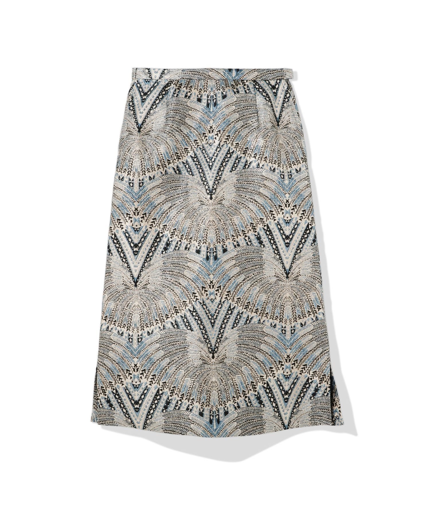 【ティーチ/TEECHI】のメタルジャカードタックスカート インテリア・キッズ・メンズ・レディースファッション・服の通販 founy(ファニー) 　ファッション　Fashion　レディースファッション　Fashion for Women　スカート　Skirts　イエロー　Yellow　オリエンタル　Oriental Pattern　シンプル　Simple, Minimal　ジャカード／ジャガード　Jacquard, Woven Pattern　スリット　Slit, Slit Detail　フロント　Front, Front Design　ポケット　Pocket, Pocket Detail　メタリック　Metallic, Shiny Finish　モダン　Modern, Contemporary　モチーフ　Motif, Design Theme　ラグジュアリー　Luxury, Elegant　ルーズ　Loose, Oversized　ロング　Long, Long-Length　おすすめ　Recommended / Our Picks　BLUE|ID: prp329100004834992 ipo3291000000035216413