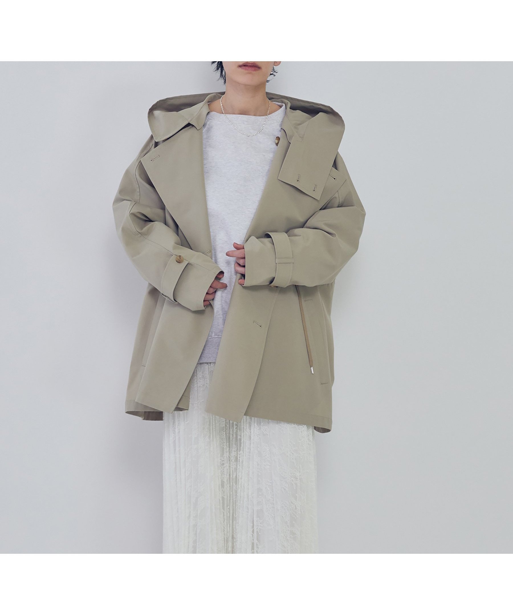 【プルミエ アロンディスモン/1er Arrondissement / MEN】のVACHEMENT*1er 別注リサイクルシェルタフタショートトレンチコート インテリア・キッズ・メンズ・レディースファッション・服の通販 founy(ファニー) 　ファッション　Fashion　メンズファッション　Fashion for Men　ショート　Short, Short Length　タフタ　Taffeta, Structured Fabric　ドット　Polka Dot, Dot Pattern　ドローストリング　Drawstring, Pull Cord　定番　Standard, Basic Item　別注　Limited Edition, Custom Order　Beige|ID: prp329100004835024 ipo3291000000035216797