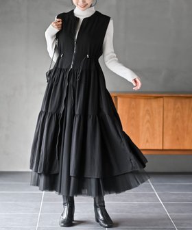 【アールピーエス/rps】のフロントジップティアードジレワンピース 人気、トレンドファッション・服の通販 founy(ファニー) ファッション Fashion レディースファッション Fashion for Women アウター Coat / Outerwear Collection ダブル Double, Double-Breasted ティアード Tiered, Tiered Style フロント Front, Front Design ポケット Pocket, Pocket Detail |ID:prp329100004835033