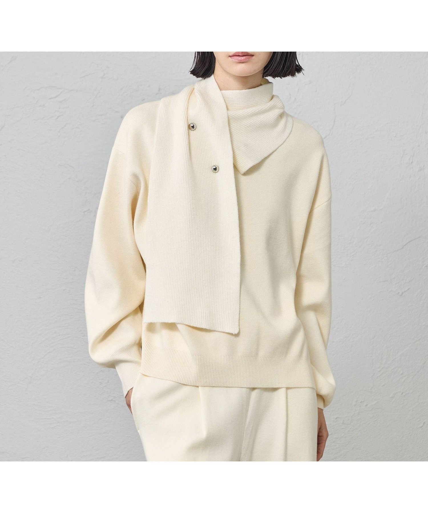 【キャスト/CAST】の【セットアップ対応】マフラードッキングニット インテリア・キッズ・メンズ・レディースファッション・服の通販 founy(ファニー) 　ファッション　Fashion　レディースファッション　Fashion for Women　トップス・カットソー　Cut & Sew Tops　ニット　Knit Tops & Sweaters　マフラー・スヌード / 冬小物の定番　Scarves & Mufflers　おすすめ　Recommended / Our Picks　アクセサリー　Fashion Accessories　ストレッチ　Stretch, Stretchy Fabric　セットアップ　Set-Up, Coordinated Outfit　ドッキング　Docking, Mixed Material　バランス　Balance, Style Balance　マフラー　Scarf, Muffler　エレガント 上品　Elegant　冬　Winter / This Winter　秋　Autumn　A/W・秋冬　Autumn/Winter　オフホワイト|ID: prp329100004835079 ipo3291000000035217584