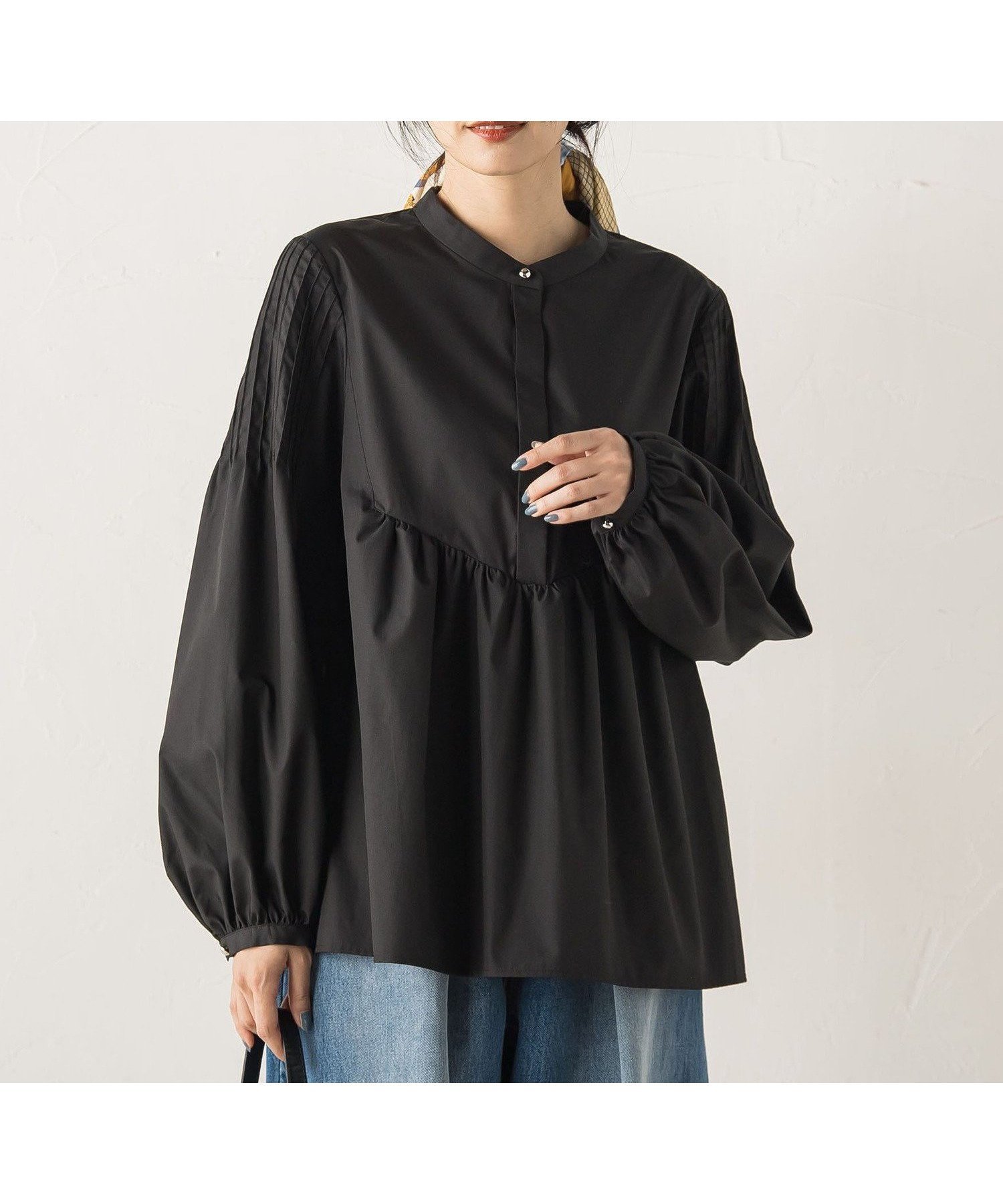 【ドロワット ロートレアモン/Droite Lautreamont】のTCタイプライターブラウス≪洗濯機で洗える≫ インテリア・キッズ・メンズ・レディースファッション・服の通販 founy(ファニー) 　ファッション　Fashion　レディースファッション　Fashion for Women　トップス・カットソー　Cut & Sew Tops　シャツ・ブラウス・オフィスカジュアル　Elegant Blouses & Button-Ups　洗える　Machine Washable　秋　Autumn　ギャザー　Gathered, Ruffled　タイプライター　Typewriter Fabric, Crisp Cotton　トレンド　Trend, Trending Now　長袖　Long Sleeve, Full Sleeve　フェミニン　Feminine, Girly　フレア　Flare, Flared　フロント　Front, Front Design　ベスト　Vest, Waistcoat　ヨーク　Yoke, Yoke Design　A/W・秋冬　Autumn/Winter　2025年　2025　2025-2026秋冬・A/W　Autumn/Winter 2025–26 AW25–26　ブラック|ID: prp329100004835120 ipo3291000000035218404