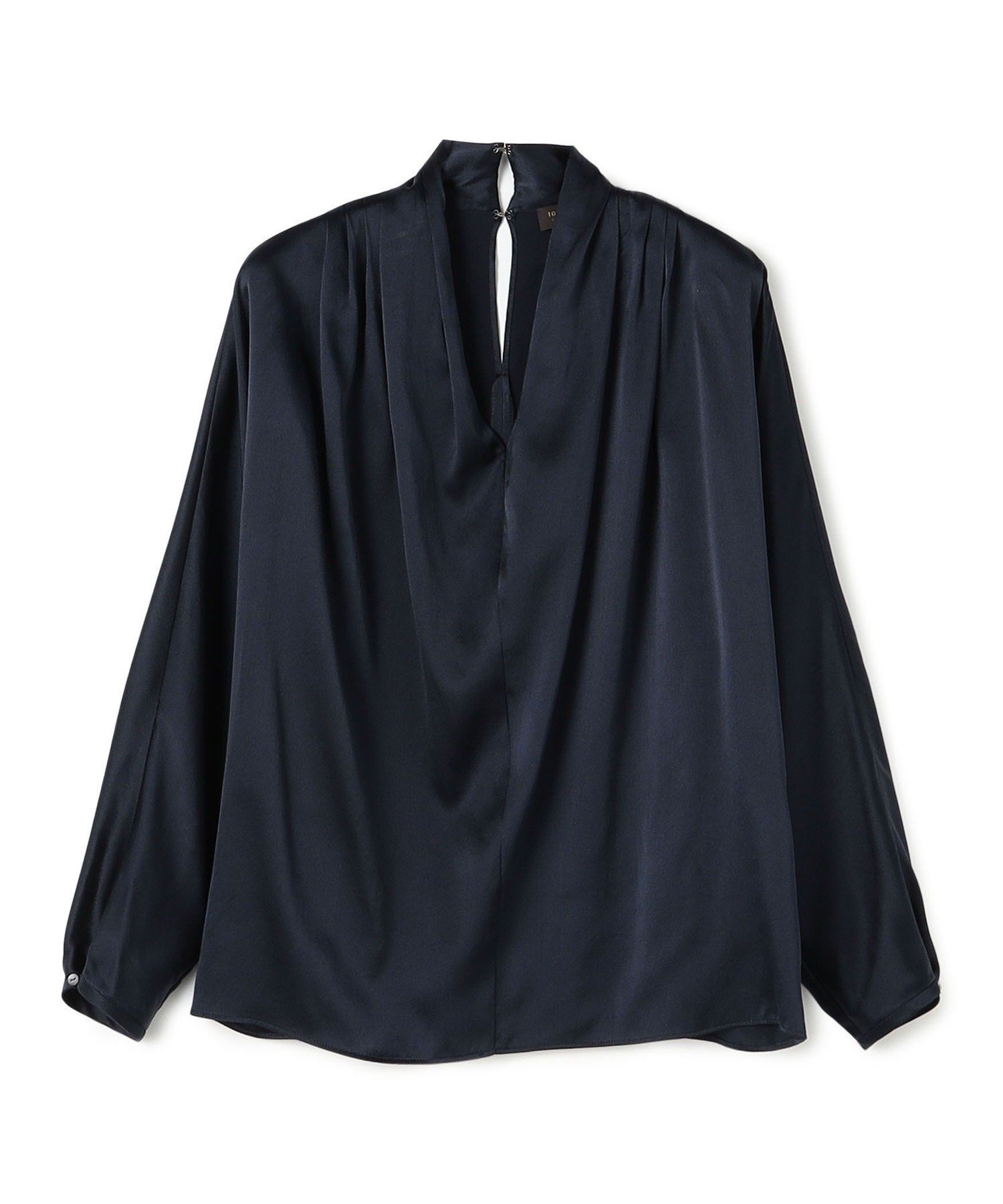 【トゥモローランド/TOMORROWLAND】のウォッシャブルサテン ドレープブラウス インテリア・キッズ・メンズ・レディースファッション・服の通販 founy(ファニー) 　ファッション　Fashion　レディースファッション　Fashion for Women　トップス・カットソー　Cut & Sew Tops　シャツ・ブラウス・オフィスカジュアル　Elegant Blouses & Button-Ups　インナー　Innerwear　エレガント 上品　Elegant　サテン　Satin, Glossy Fabric　シルク　Silk, 100% Silk　ジャケット　Jacket, Outerwear　タオル　Towel, Bath Towel　セレモニー　Ceremony　69 ネイビー|ID: prp329100004835124 ipo3291000000035218493