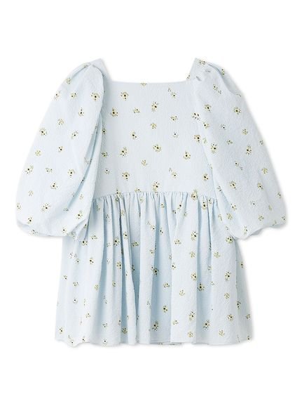 【ミラオーウェン/Mila Owen】のバックリボンバルーンスリーブチュニック インテリア・キッズ・メンズ・レディースファッション・服の通販 founy(ファニー) 　ファッション　Fashion　レディースファッション　Fashion for Women　トップス・カットソー　Cut & Sew Tops　おすすめ　Recommended / Our Picks　エアリー　Airy Texture　スクエア　Square, Square Shape　スマート　Smart, Elegant　スリーブ　Sleeve, Long Sleeve / Short Sleeve　デニム　Denim, Jeans Material　バルーン　Balloon, Balloon Silhouette　フォルム　Silhouette, Form　リボン　Ribbon, Bow　LBLU[081]|ID: prp329100004835140 ipo3291000000035218751