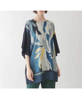 【ヒロコビス/HIROKO BIS】のアートプリント切り替えデザインチュニック /洗える 人気、トレンドファッション・服の通販 founy(ファニー) ファッション Fashion レディースファッション Fashion for Women トップス・カットソー Cut & Sew Tops アシンメトリー Asymmetrical Style 洗える Machine Washable カットソー Cut and Sewn Top コンパクト Compact, Small Size スクエア Square, Square Shape ストレッチ Stretch, Stretchy Fabric チュニック Tunic, Long Top プリント Print, Printed Pattern ボトム Bottoms, Lower Wear おすすめ Recommended / Our Picks エレガント 上品 Elegant |ID:prp329100004835141