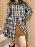 【リリーブラウン/Lily Brown】のLily Bearチェックオーバーシャツ 人気、トレンドファッション・服の通販 founy(ファニー) ファッション Fashion レディースファッション Fashion for Women トップス・カットソー Cut & Sew Tops シャツ・ブラウス・オフィスカジュアル Elegant Blouses & Button-Ups スマート Smart, Elegant チェック Check, Plaid, Tartan フェミニン Feminine, Girly リボン Ribbon, Bow 人気 Popular, Best Seller A/W・秋冬 Autumn/Winter 羽織 Haori, Light Jacket thumbnail NVY[089]|ID: prp329100004835145 ipo3291000000035218841