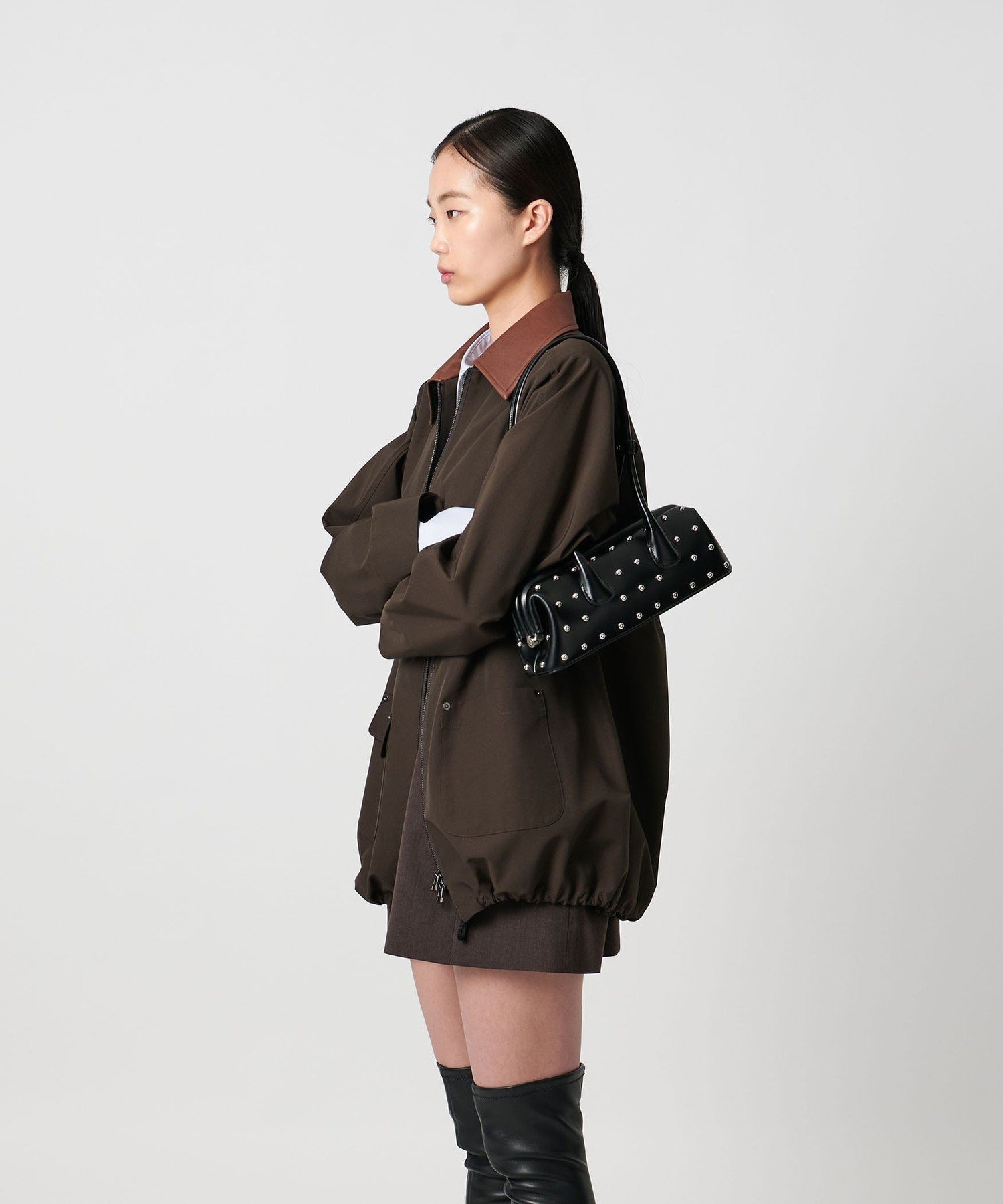 【ユナイテッドアローズ/UNITED ARROWS】のOSOI BOAT WIDE MINI STUD バッグ インテリア・キッズ・メンズ・レディースファッション・服の通販 founy(ファニー) 　ファッション　Fashion　レディースファッション　Fashion for Women　バッグ　Bags　スタッズ　Studs, Metal Accents　定番　Standard, Basic Item　人気　Popular, Best Seller　フォルム　Silhouette, Form　ラップ　Wrap, Wrap Design　BLACK|ID: prp329100004835185 ipo3291000000035219568