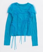 【メゾンスペシャル/MAISON SPECIAL】のShirring Mini Puff Sleeve Tops 人気、トレンドファッション・服の通販 founy(ファニー) ファッション Fashion レディースファッション Fashion for Women トップス・カットソー Cut & Sew Tops チュール Tulip, Tulip Motif ドッキング Docking, Mixed Material ワッシャー Washer, Crinkled Finish thumbnail BLU|ID: prp329100004835223 ipo3291000000035219989