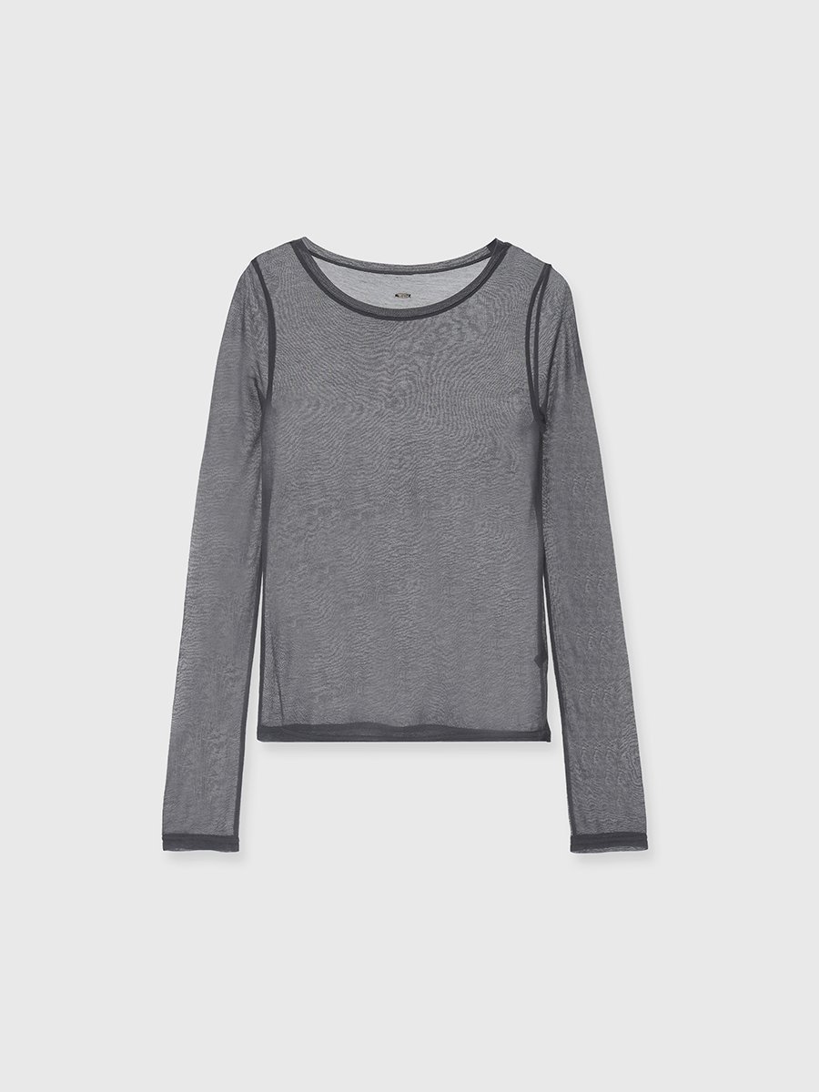 【アニュアンス/anuans】のシアーコンパクトロングTシャツ インテリア・キッズ・メンズ・レディースファッション・服の通販 founy(ファニー) 　ファッション　Fashion　レディースファッション　Fashion for Women　トップス・カットソー　Cut & Sew Tops　シャツ・ブラウス・オフィスカジュアル　Elegant Blouses & Button-Ups　ロングTシャツ・Tシャツ　Longline T-Shirts & Tees　2025年　2025　2025-2026秋冬・A/W　Autumn/Winter 2025–26 AW25–26　とろみ　Fluid, Flowy Fabric　カットソー　Cut and Sewn Top　コンパクト　Compact, Small Size　シルク　Silk, 100% Silk　ベーシック　Basic, Essential　再入荷　Restock / Back in Stock　GREY|ID: prp329100004835233 ipo3291000000035220112