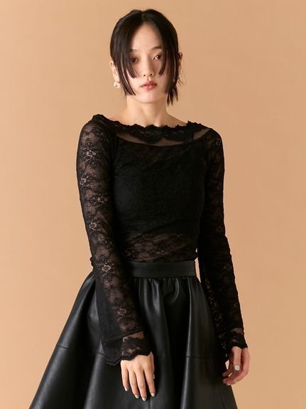 【リリーブラウン/Lily Brown】のレースフーディートップス(Hearts2Hearts着用) インテリア・キッズ・メンズ・レディースファッション・服の通販 founy(ファニー) 　雑誌掲載アイテム　Magazine Picks & Fashion Features　ファッション雑誌　Fashion Magazines　レイ　Ray　ファッション　Fashion　レディースファッション　Fashion for Women　トップス・カットソー　Cut & Sew Tops　クラシカル　Classical, Vintage-Inspired　ストレッチ　Stretch, Stretchy Fabric　スマート　Smart, Elegant　雑誌　Magazine, Fashion Magazine　2月号　February Issue, Feb. Edition　フィット　Fit, Slim Fit　レース　Lace, Lace Fabric　ロマンティック　Romantic, Feminine Style　BLK[009]|ID: prp329100004835271 ipo3291000000035220514