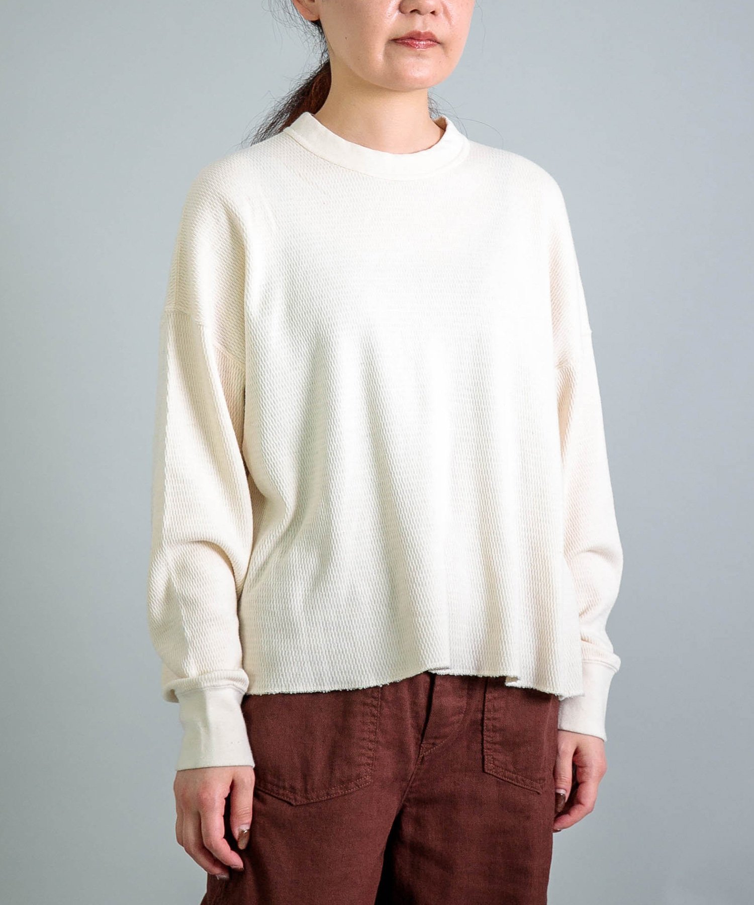 【ドミンゴ/DOMINGO】のサーマル ロングスリーブTシャツ インテリア・キッズ・メンズ・レディースファッション・服の通販 founy(ファニー) 　ファッション　Fashion　レディースファッション　Fashion for Women　トップス・カットソー　Cut & Sew Tops　シャツ・ブラウス・オフィスカジュアル　Elegant Blouses & Button-Ups　ロングTシャツ・Tシャツ　Longline T-Shirts & Tees　アウトドア　Outdoor Clothing　ジャケット　Jacket, Outerwear　ジーンズ　Jeans, Denim Pants　スリーブ　Sleeve, Long Sleeve / Short Sleeve　フィット　Fit, Slim Fit　ポケット　Pocket, Pocket Detail　ミリタリー　Military, Army Style　リラックス　Relax, Relaxed Fit　ロング　Long, Long-Length　ワッフル　Waffle, Waffle Knit　アイボリー|ID: prp329100004835276 ipo3291000000035220573