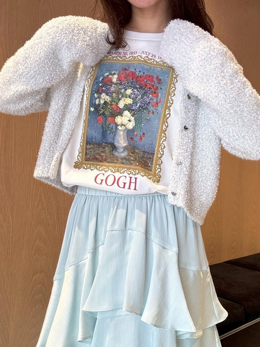 【リリーブラウン/Lily Brown】のミュージアムTシャツ インテリア・キッズ・メンズ・レディースファッション・服の通販 founy(ファニー) 　ファッション　Fashion　レディースファッション　Fashion for Women　トップス・カットソー　Cut & Sew Tops　シャツ・ブラウス・オフィスカジュアル　Elegant Blouses & Button-Ups　ロングTシャツ・Tシャツ　Longline T-Shirts & Tees　シンプル　Simple, Minimal　スマート　Smart, Elegant　フラワー　Flower, Floral　プリント　Print, Printed Pattern　モチーフ　Motif, Design Theme　春　Spring　WHT[001]|ID: prp329100004835282 ipo3291000000035220641