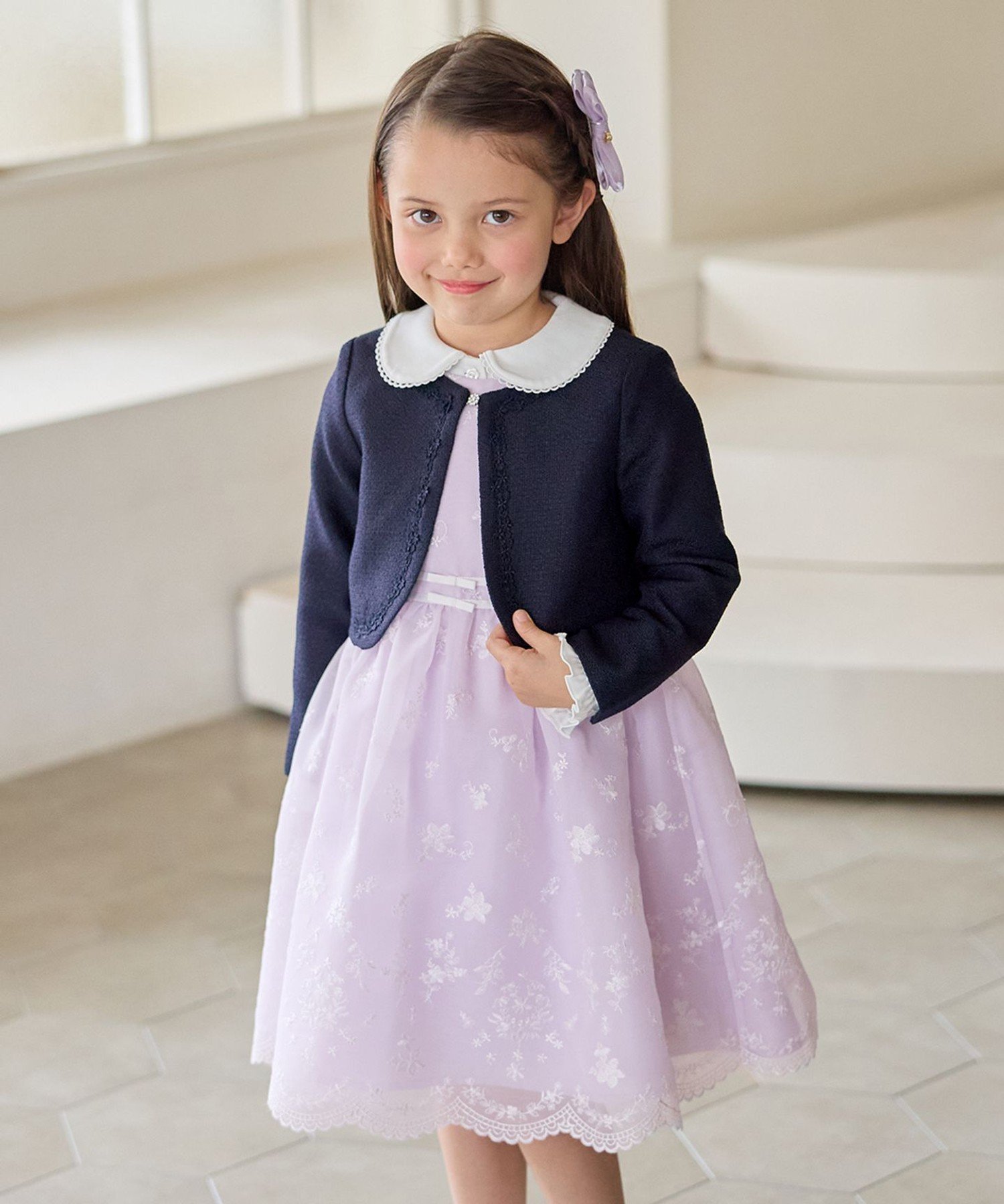 【エニー/ANY / KIDS】の総刺繍 花柄ワンピース インテリア・キッズ・メンズ・レディースファッション・服の通販 founy(ファニー) 　ファッション　Fashion　キッズファッション　Fashion for Kids　ワンピース　Dresses　インナー　Innerwear　ガーリー　Girly, Feminine Style　人気　Popular, Best Seller　フォーマル　Formal, Dressy　ポケット　Pocket, Pocket Detail　モチーフ　Motif, Design Theme　リボン　Ribbon, Bow　レース　Lace, Lace Fabric　おすすめ　Recommended / Our Picks　エレガント 上品　Elegant　セレモニー　Ceremony　入学式　Entrance Ceremony　ラベンダー[082]|ID: prp329100004835552 ipo3291000000035222589