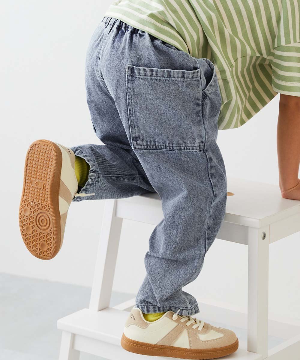 【デビロック/devirock / KIDS】のダッドポケット ケミカルデニム ワークパンツ デニムパンツ ロングパンツ 25AW インテリア・キッズ・メンズ・レディースファッション・服の通販 founy(ファニー) 　ファッション　Fashion　キッズファッション　Fashion for Kids　ボトムス　Bottoms　ヴィンテージ　Vintage Style　春　Spring　秋　Autumn　ケミカル　Chemical, Chemical Wash　デニム　Denim, Jeans Material　ポケット　Pocket, Pocket Detail　ロング　Long, Long-Length　ワーク　Workwear, Utility Style　エレガント 上品　Elegant　2025年　2025　2025-2026秋冬・A/W　Autumn/Winter 2025–26 AW25–26　002-ケミカルブリーチ|ID: prp329100004835558 ipo3291000000035222640
