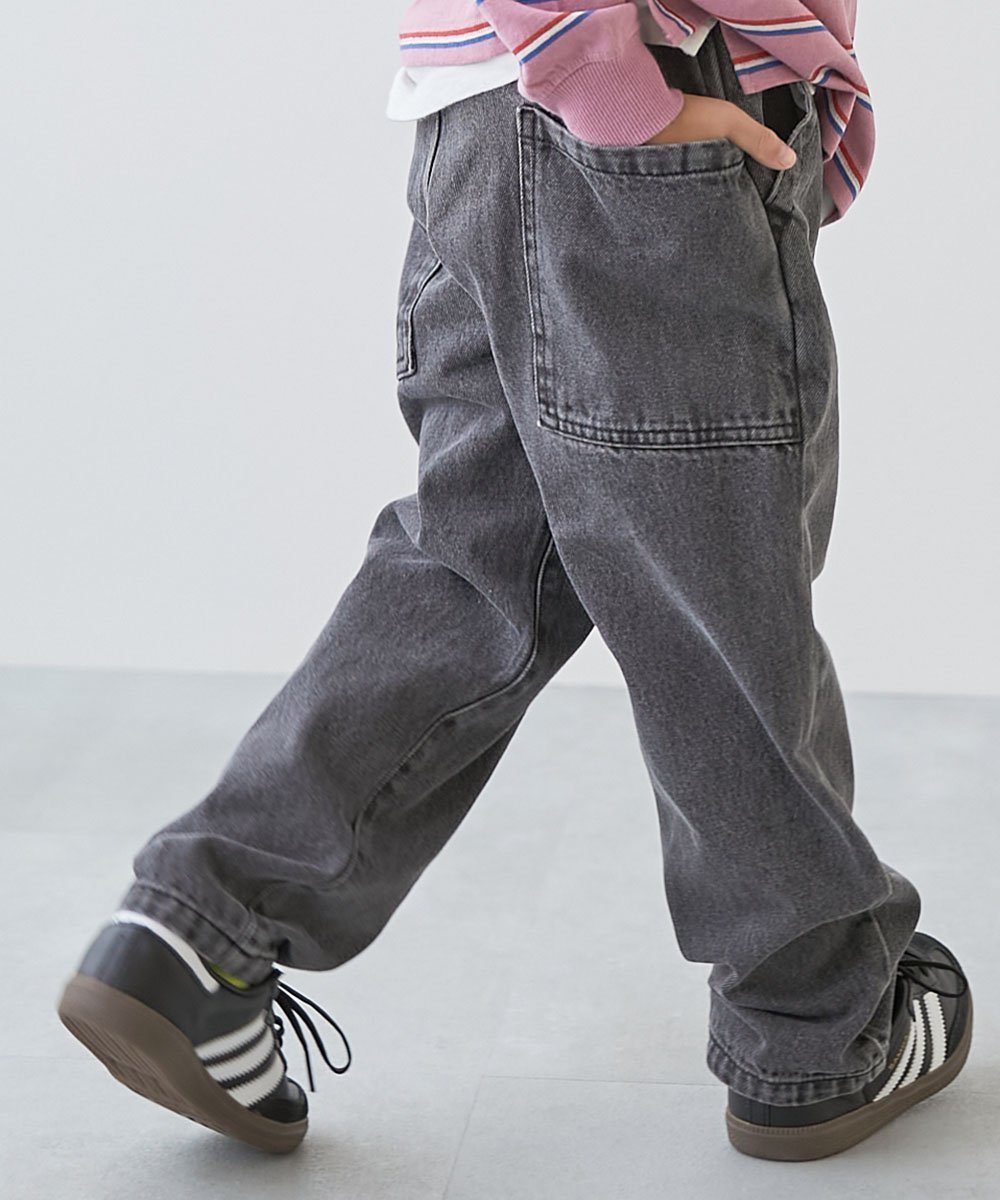 【デビロック/devirock / KIDS】のダッドポケット ケミカルデニム ワークパンツ デニムパンツ ロングパンツ 25AW インテリア・キッズ・メンズ・レディースファッション・服の通販 founy(ファニー) 　ファッション　Fashion　キッズファッション　Fashion for Kids　ボトムス　Bottoms　ヴィンテージ　Vintage Style　春　Spring　秋　Autumn　ケミカル　Chemical, Chemical Wash　デニム　Denim, Jeans Material　ポケット　Pocket, Pocket Detail　ロング　Long, Long-Length　ワーク　Workwear, Utility Style　エレガント 上品　Elegant　2025年　2025　2025-2026秋冬・A/W　Autumn/Winter 2025–26 AW25–26　003-ケミカルブラック|ID: prp329100004835558 ipo3291000000035222643