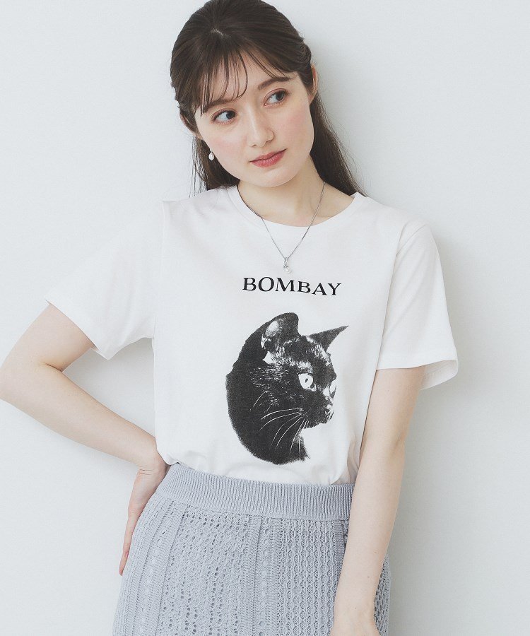 【インデックス/INDEX】のねこプリントTシャツ【洗濯機洗い可】 インテリア・キッズ・メンズ・レディースファッション・服の通販 founy(ファニー) 　ファッション　Fashion　レディースファッション　Fashion for Women　トップス・カットソー　Cut & Sew Tops　シャツ・ブラウス・オフィスカジュアル　Elegant Blouses & Button-Ups　ロングTシャツ・Tシャツ　Longline T-Shirts & Tees　シンプル　Simple, Minimal　スマート　Smart, Elegant　プリント　Print, Printed Pattern　モノトーン　Monotone, Black and White　リラックス　Relax, Relaxed Fit　夏　Summer　猫　Cat, Kitty　ホワイト|ID: prp329100004835560 ipo3291000000035222655