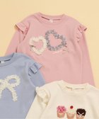 【エフオー オンラインストア/F.O.Online Store / KIDS】のWEB限定 GIRLSモチーフスウェットライクTシャツ 人気、トレンドファッション・服の通販 founy(ファニー) ファッション Fashion キッズファッション Fashion for Kids モチーフ Motif, Design Theme リボン Ribbon, Bow 長袖 Long Sleeve, Full Sleeve thumbnail ピンク|ID: prp329100004835565 ipo3291000000035222674