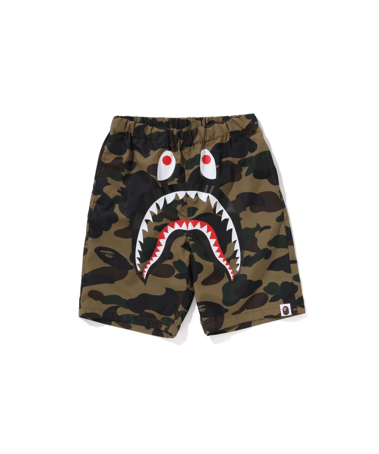 【ア ベイシング エイプ/A BATHING APE / KIDS】の1ST CAMO SHARK BEACH SHORTS インテリア・キッズ・メンズ・レディースファッション・服の通販 founy(ファニー) 　ファッション　Fashion　キッズファッション　Fashion for Kids　フロント　Front, Front Design　プリント　Print, Printed Pattern　モチーフ　Motif, Design Theme　ラバー　Rubber, Rubber Sole　GREEN|ID: prp329100004835635 ipo3291000000035223052