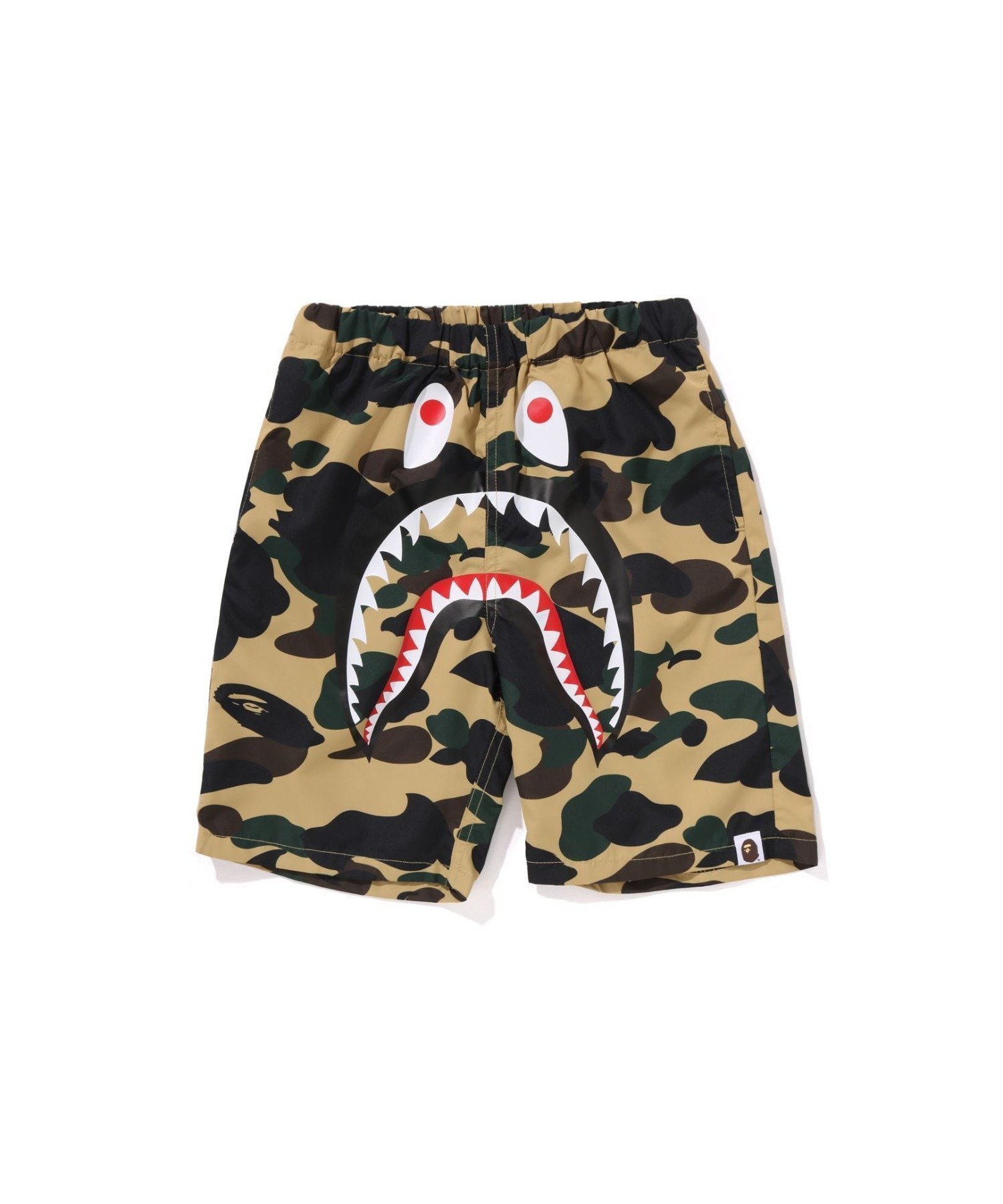 【ア ベイシング エイプ/A BATHING APE / KIDS】の1ST CAMO SHARK BEACH SHORTS インテリア・キッズ・メンズ・レディースファッション・服の通販 founy(ファニー) 　ファッション　Fashion　キッズファッション　Fashion for Kids　フロント　Front, Front Design　プリント　Print, Printed Pattern　モチーフ　Motif, Design Theme　ラバー　Rubber, Rubber Sole　YELLOW|ID: prp329100004835635 ipo3291000000035223053
