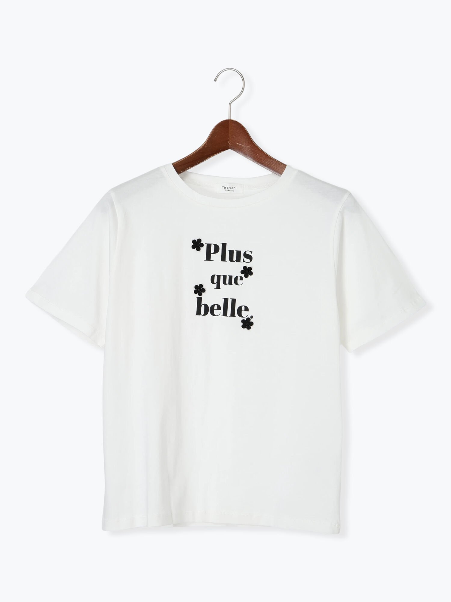 【テチチ/Te chichi】のフラワーモチーフプリントTシャツ インテリア・キッズ・メンズ・レディースファッション・服の通販 founy(ファニー) 　ファッション　Fashion　レディースファッション　Fashion for Women　トップス・カットソー　Cut & Sew Tops　シャツ・ブラウス・オフィスカジュアル　Elegant Blouses & Button-Ups　ロングTシャツ・Tシャツ　Longline T-Shirts & Tees　花柄・フラワープリント・モチーフ　Floral Prints & Motifs / Flower Pattern Tops　シンプル　Simple, Minimal　デニム　Denim, Jeans Material　フラワー　Flower, Floral　プリント　Print, Printed Pattern　モチーフ　Motif, Design Theme　オフホワイト|ID: prp329100004835641 ipo3291000000035223144