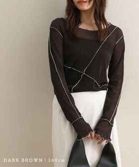 【ノアル/NOAHL】の配色メロウラメシアートップス 人気、トレンドファッション・服の通販 founy(ファニー) ファッション Fashion レディースファッション Fashion for Women トップス・カットソー Cut & Sew Tops インナー Innerwear キャミワンピース Cami Dress, Slip Dress シアー Sheer, See-Through ボーダー Border, Stripe ポケット Pocket, Pocket Detail |ID:prp329100004835646