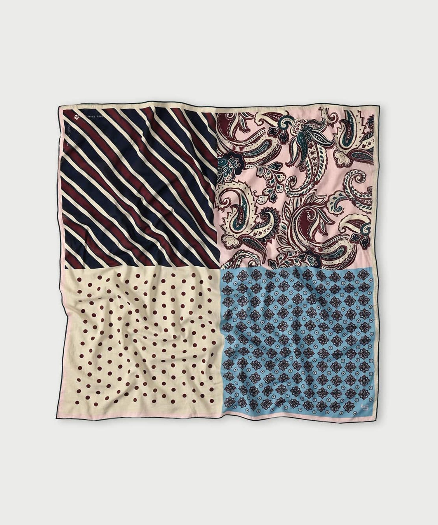 【フォーティファイブ アール/45R】のスーピマ綾のプレッピーミックス風呂敷 インテリア・キッズ・メンズ・レディースファッション・服の通販 founy(ファニー) 　ファッション　Fashion　レディースファッション　Fashion for Women　キャンバス　Canvas, Canvas Fabric　シルク　Silk, 100% Silk　スーピマ　Supima, Premium Cotton　ドット　Polka Dot, Dot Pattern　バンダナ　Bandana, Head Scarf　ペイズリー　Paisley, Ethnic Pattern　手描き　Hand-Drawn, Illustrated　ベージュ|ID: prp329100004835651 ipo3291000000035223230