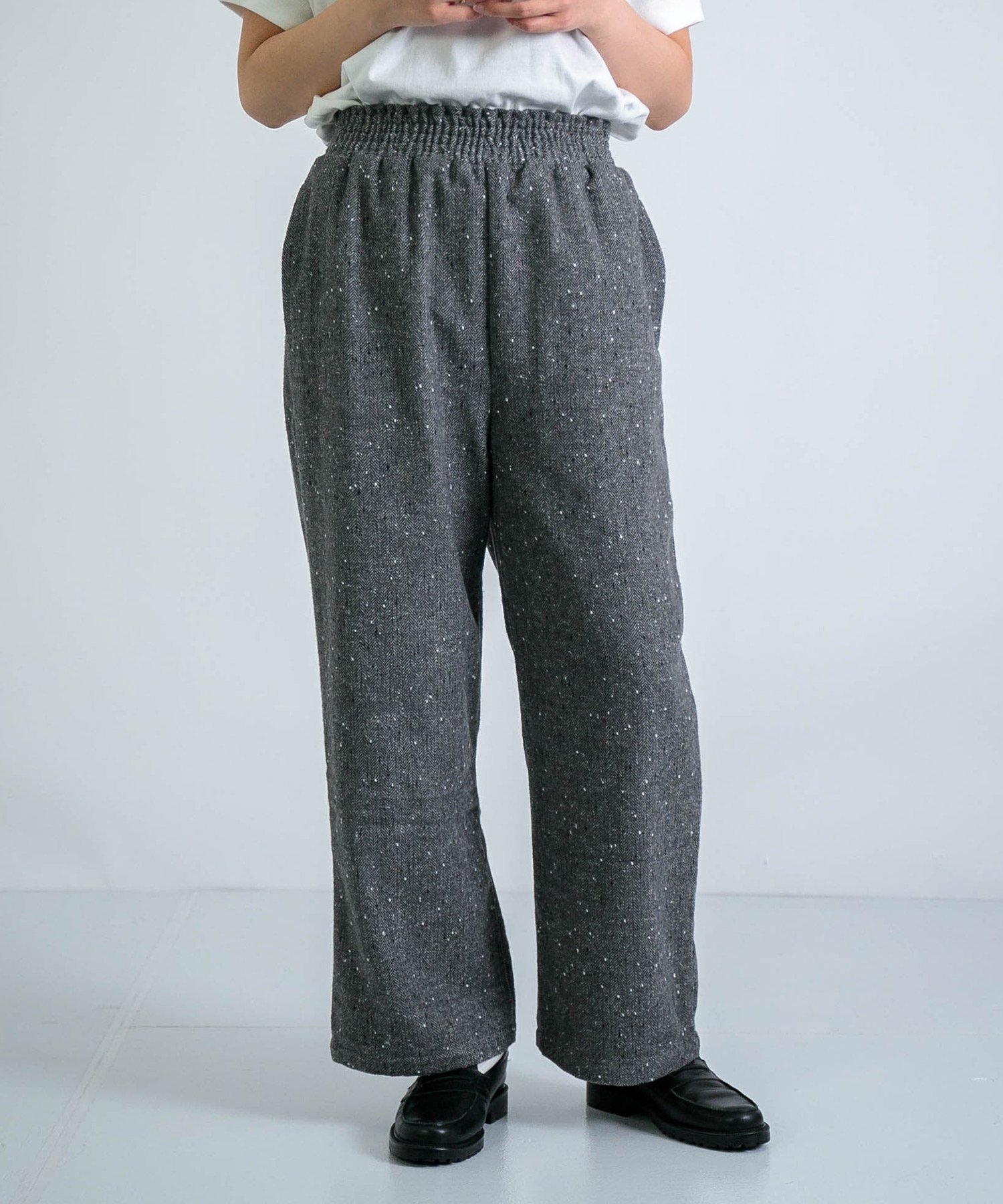 【ドミンゴ/DOMINGO】のウールライクへリンボン プルオントラウザー 人気、トレンドファッション・服の通販 founy(ファニー) 　ファッション　Fashion　レディースファッション　Fashion for Women　シンプル　Simple, Minimal　ストレート　Straight, Straight Cut　タイツ　Tights, Legwear　ネップ　Nepp, Slub Yarn　フィット　Fit, Slim Fit　ミックス　Mix, Mixed Style　リラックス　Relax, Relaxed Fit　ワイド　Wide, Wide Fit　A/W・秋冬　Autumn/Winter　エレガント 上品　Elegant　 other-1|ID: prp329100004835652 ipo3291000000035223229